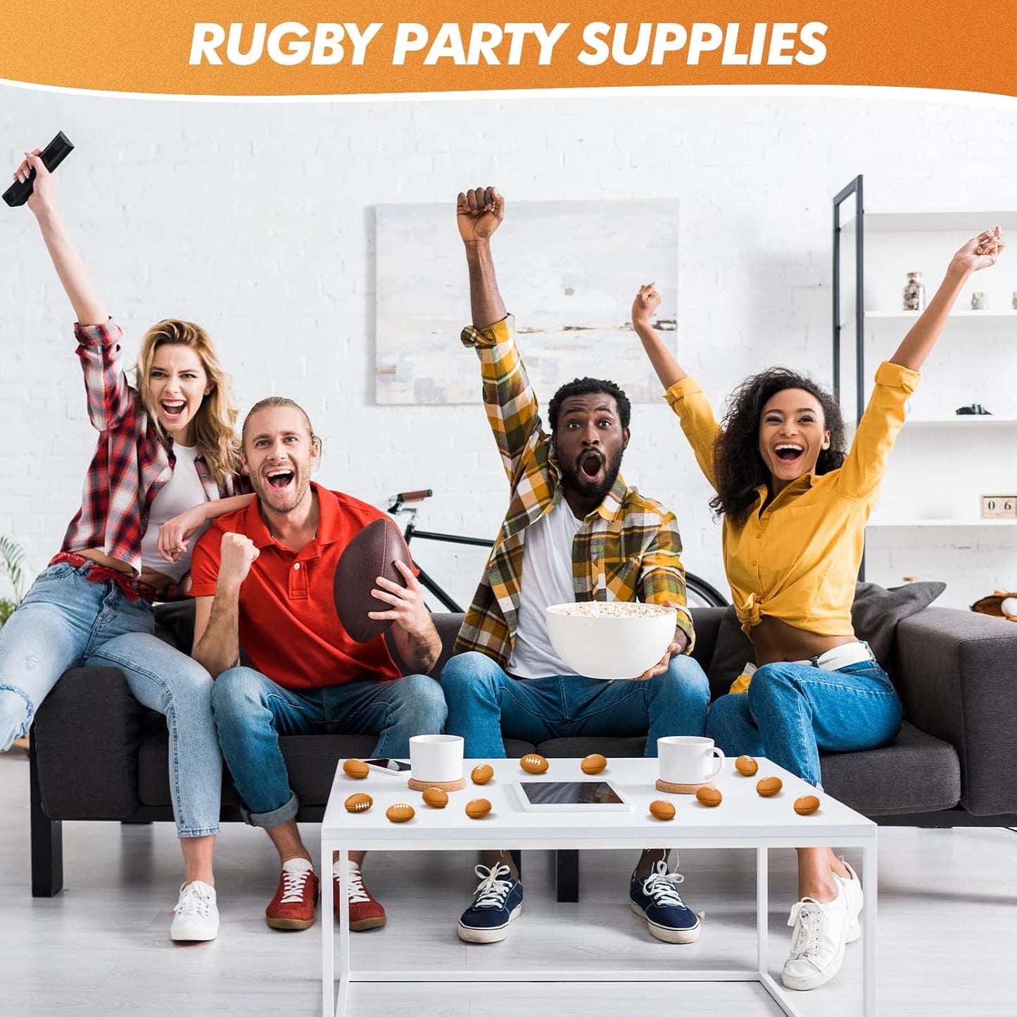 Jerify 120 Packs Mini Football Stress Ball, 1.46 Inch, PU Foam, Suitable for Parties, School, Rewards