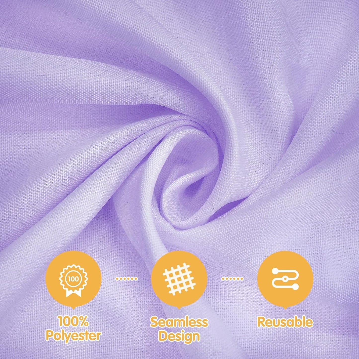 BRILLMAX 6 Pack Lavender 70 Inch Round Tablecloths Fit 30" to 54" Tables (8-20" Drop) - Circle Bulk Linen Polyester Fabric Washable Cloth Cover for Wedding Reception Banquet Birthday Party Buffet