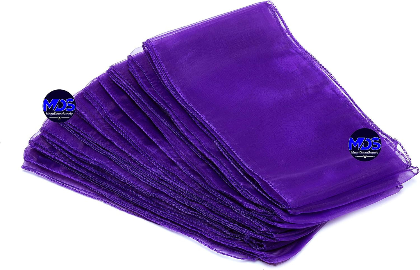 MDS Pack of 200 PCS Organza Chair Sashes Wider Dining Chair Bows Ribbon Tie Back for Wedding Party Birthday Bridal Shower Reception Event Banquet Home Chair Cover Decoration - Purple
