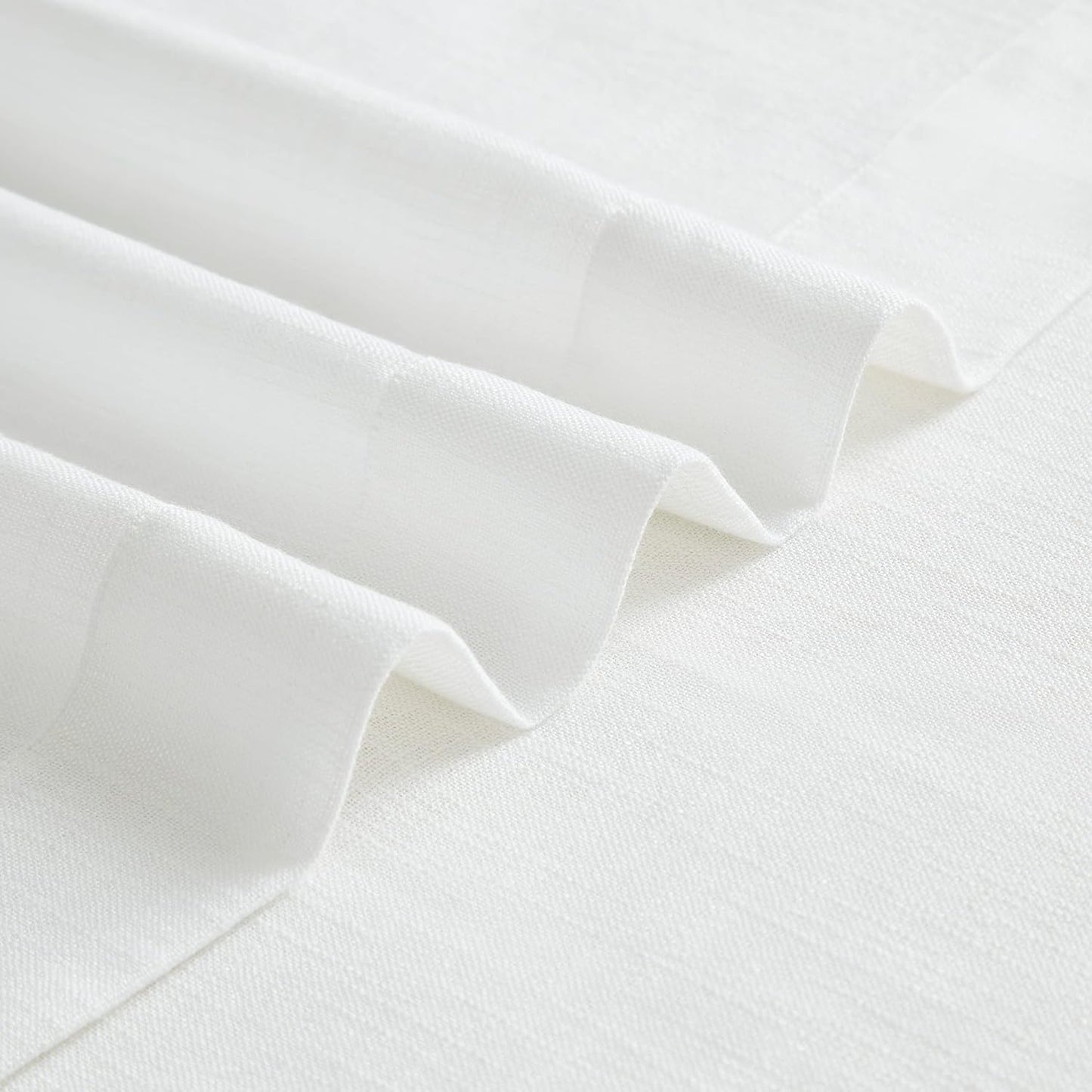 Vision Home White Pinch Pleated Semi Sheer Curtains Textured Light Filtering Window Curtains 120 inch for Living Room Bedroom Rayon Blended Pinch Pleat Drapes with Hooks 2 Panels 10ft 40" Wx120 L