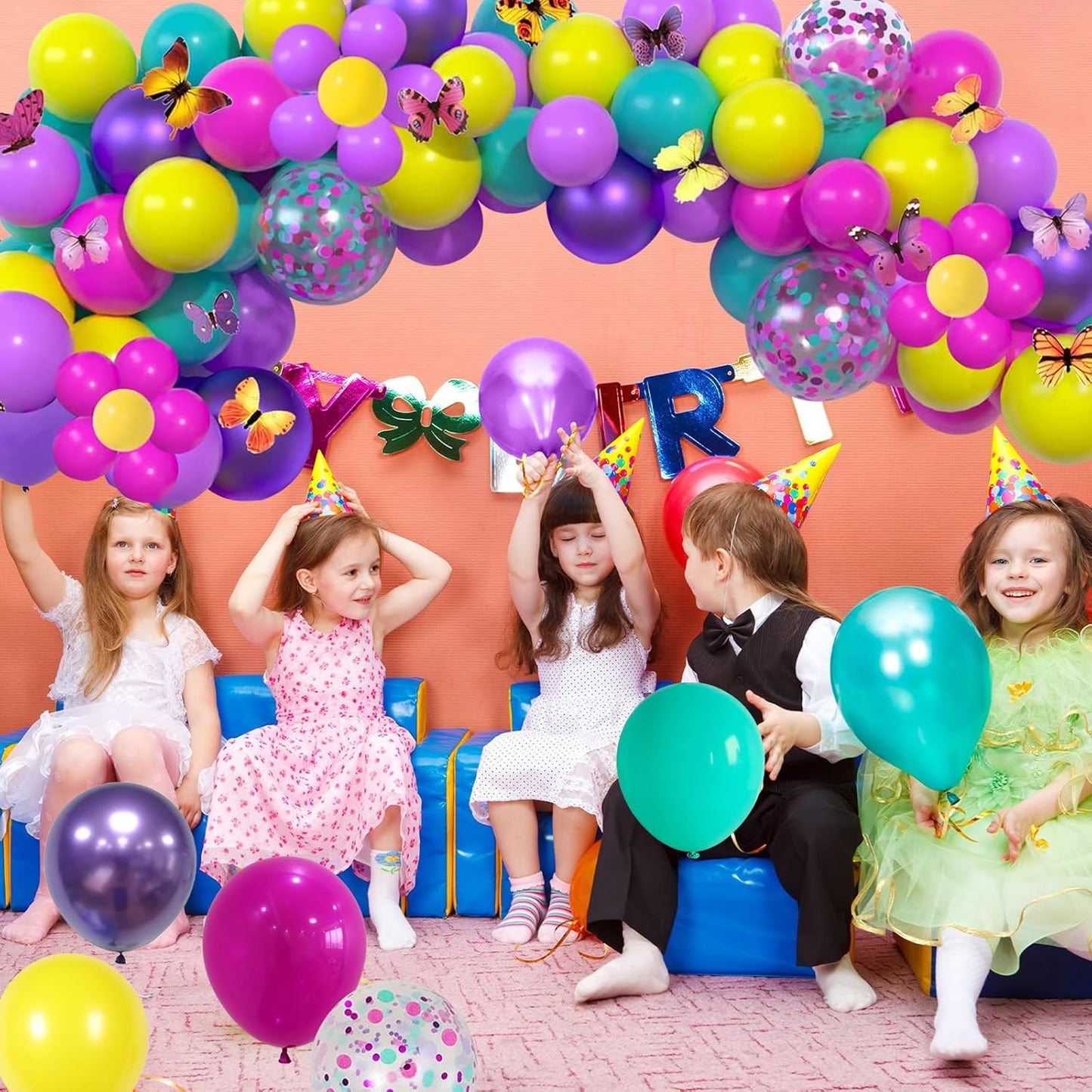 Togvu Pink Blue Purple Balloon, 60 Pcs 12 Inches Hot Pink Metallic Purple Teal Yellow Balloons Confetti Balloons for Kids Magic Theme Birthday Decoration Baby Shower Engagement Party Supplies