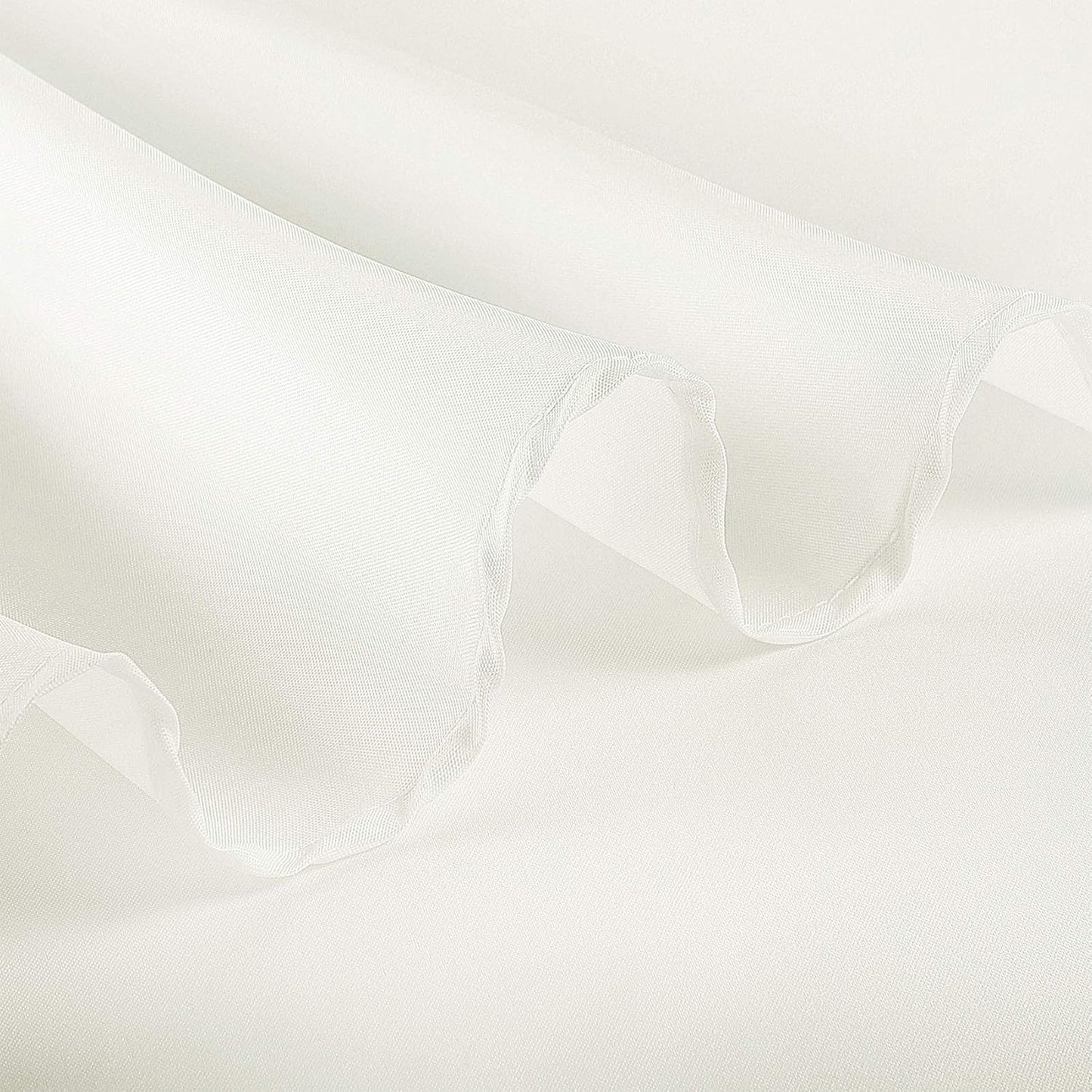 Ascoza 2pack 108 Inch Ivory Round Tablecloth in Polyester Fabric for Wedding/Banquet/Restaurant/Parties