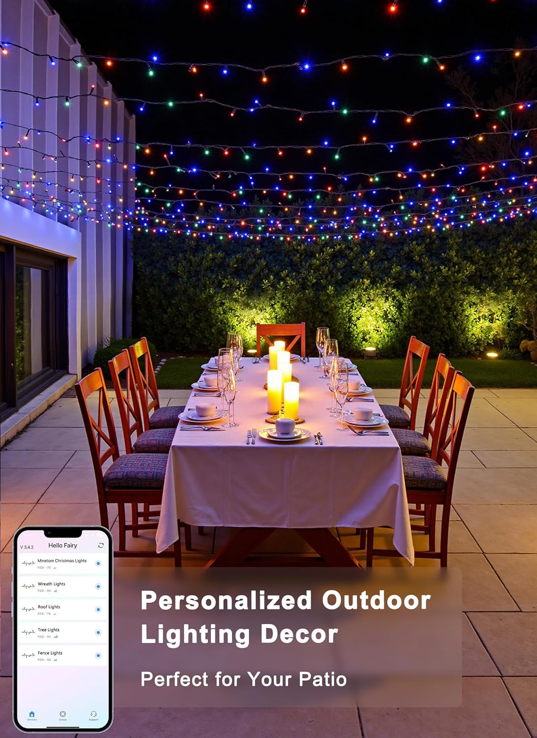 Minetom LED Color Changing Smart RGB Christmas Tree Lights, 132ft 400LED String Lights, 16 Milion Adjustable Colors Fairy Lights with Remote & Timer & Memory Function for Xmas Tree Holiday Party