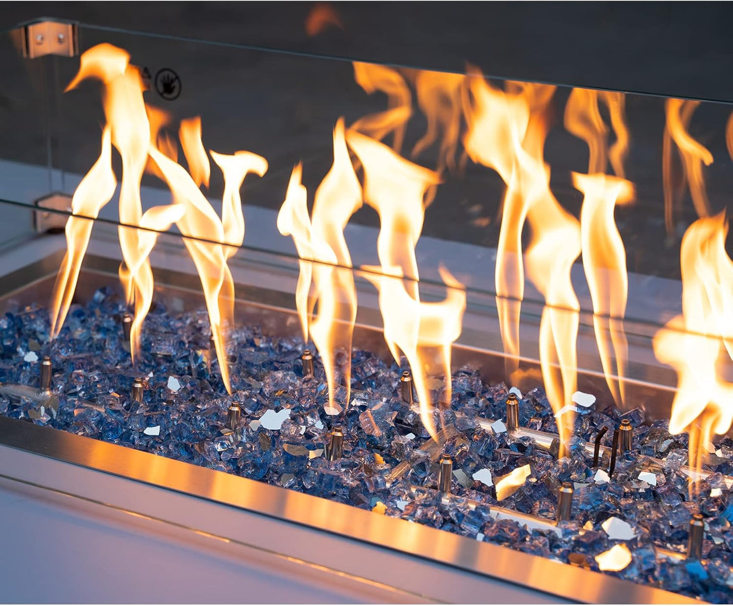 Stanbroil 10-Pound Fire Glass - 1/4 inch Reflective Tempered Fire Glass for Fireplace Fire Pit, Pacific Blue