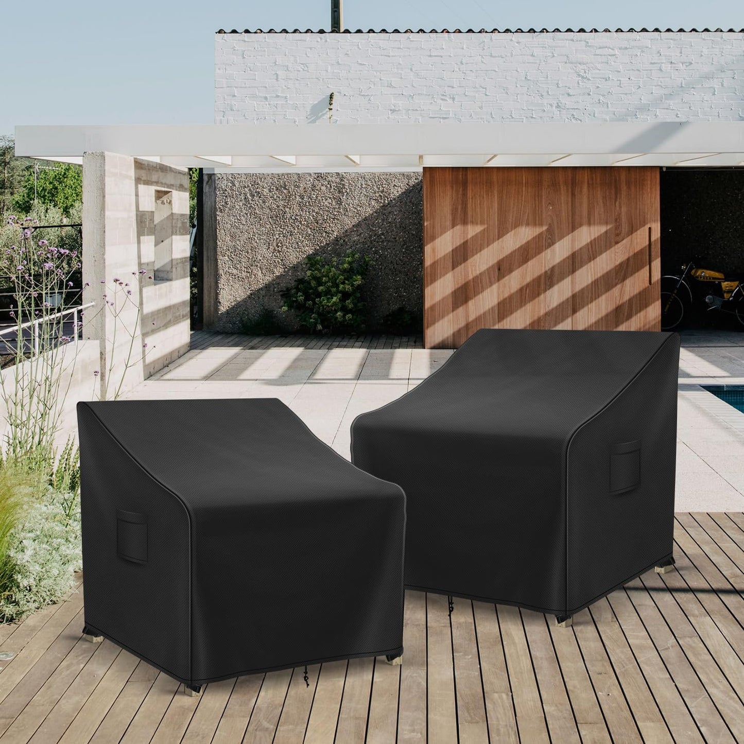 Outdoor Swivel Chair Covers Waterproof, Outdoor Rocking Chair Covers 2 Pack, Patio Chair Covers for Outdoor Furniture Fits up to 31.5W x 33.5D x 36H inches, Black