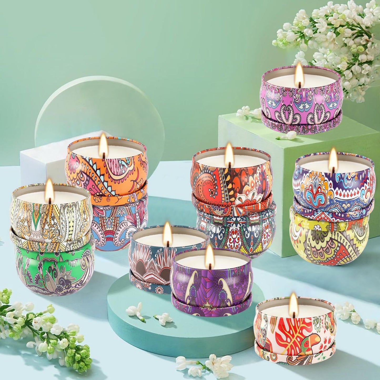 Scented Candles Gifts Set 36 Pack Soy Wax Travel Tin Jar Candles for Home 2.5 OZ Scented Candles for Mom for Christmas, Birthday, Thanksgiving, Mother's Day