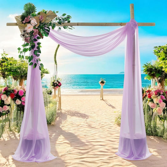 MDS Halloween Chiffon Draping Fabric - 2 Panel, 30" Wide x 100ft Long - Sheer Spooky Arbor & Canopy Drapery for Haunted House Backdrops, Party Ceilings, DIY Costumes & Themed Events - Orchid