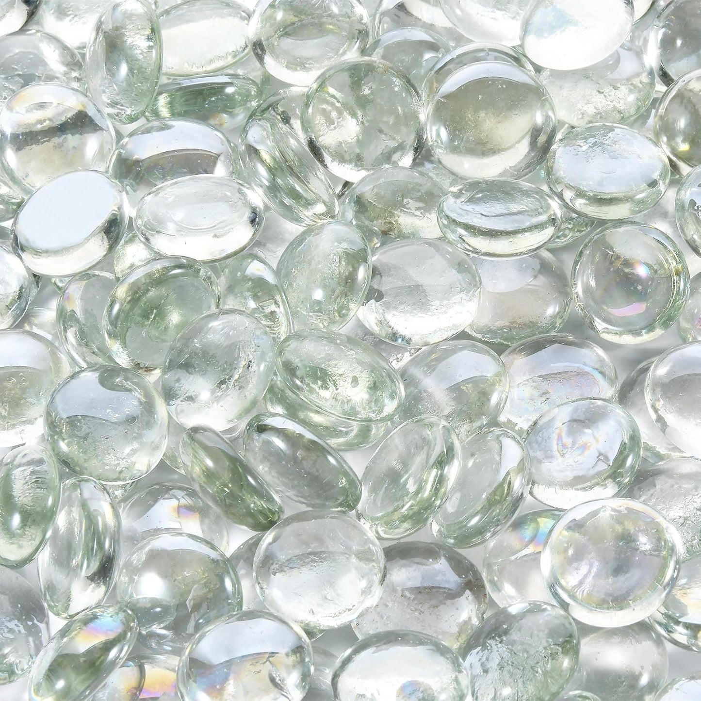 20 Pounds Firepit Glass, 3/4 Inch Glass Beads, Rocks for Fire Pit Table, Fireplace and Fire Bowl, Crystal Luster Firepit Rocks