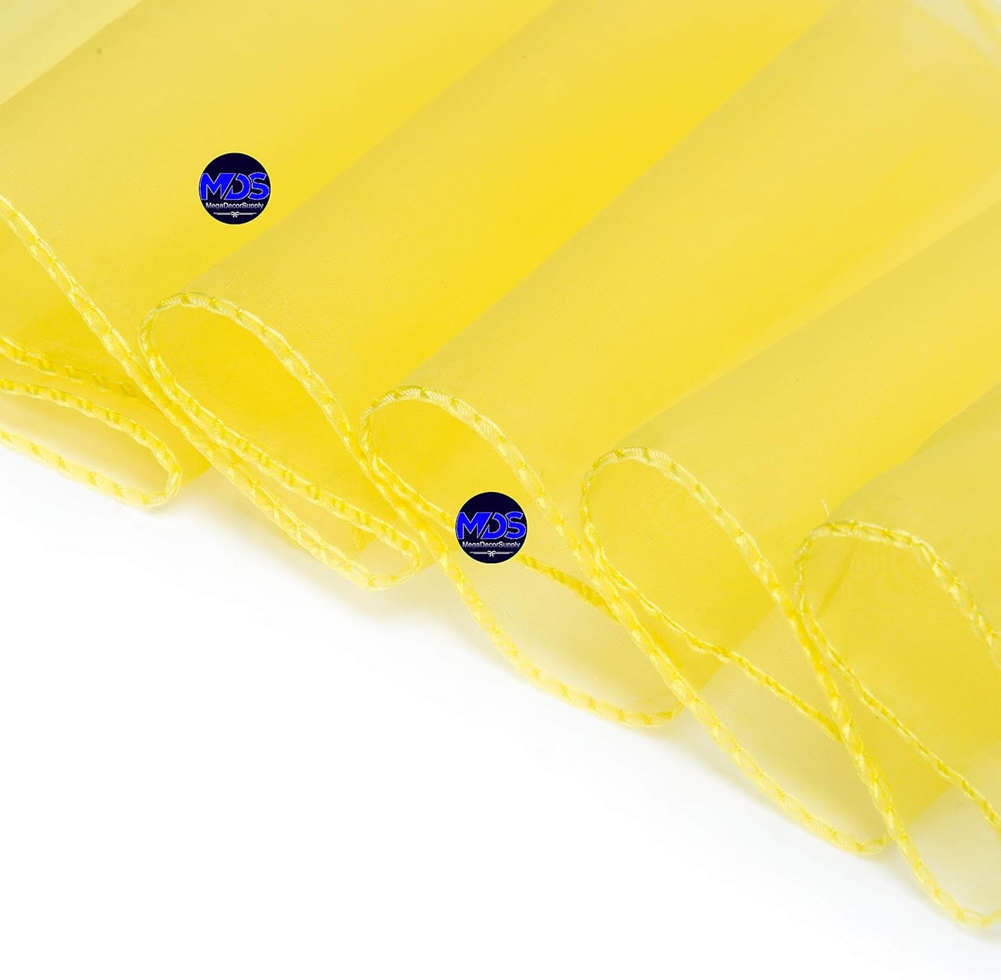 MDS Pack of 250 PCS Organza Chair Sashes Wider Dining Chair Bows Ribbon Tie Back for Wedding Party Birthday Bridal Shower Reception Event Banquet Home Chair Cover Decoration - Yellow
