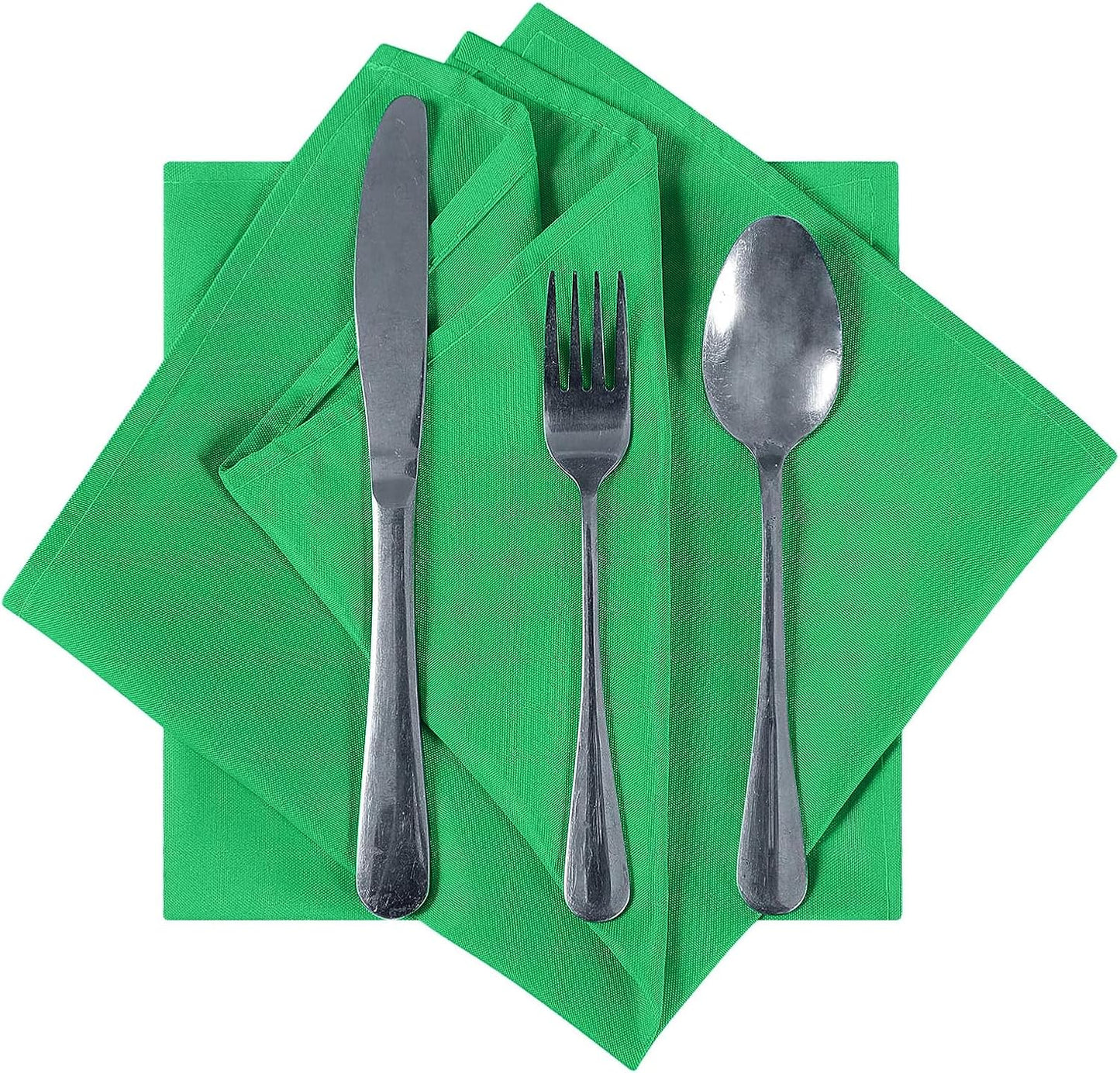 Cloth Napkins 20x20 inch Washable Polyester Dinner Napkins Soft Table Napkins for Wedding Party Dining Banquet(Emerald,12PCS)
