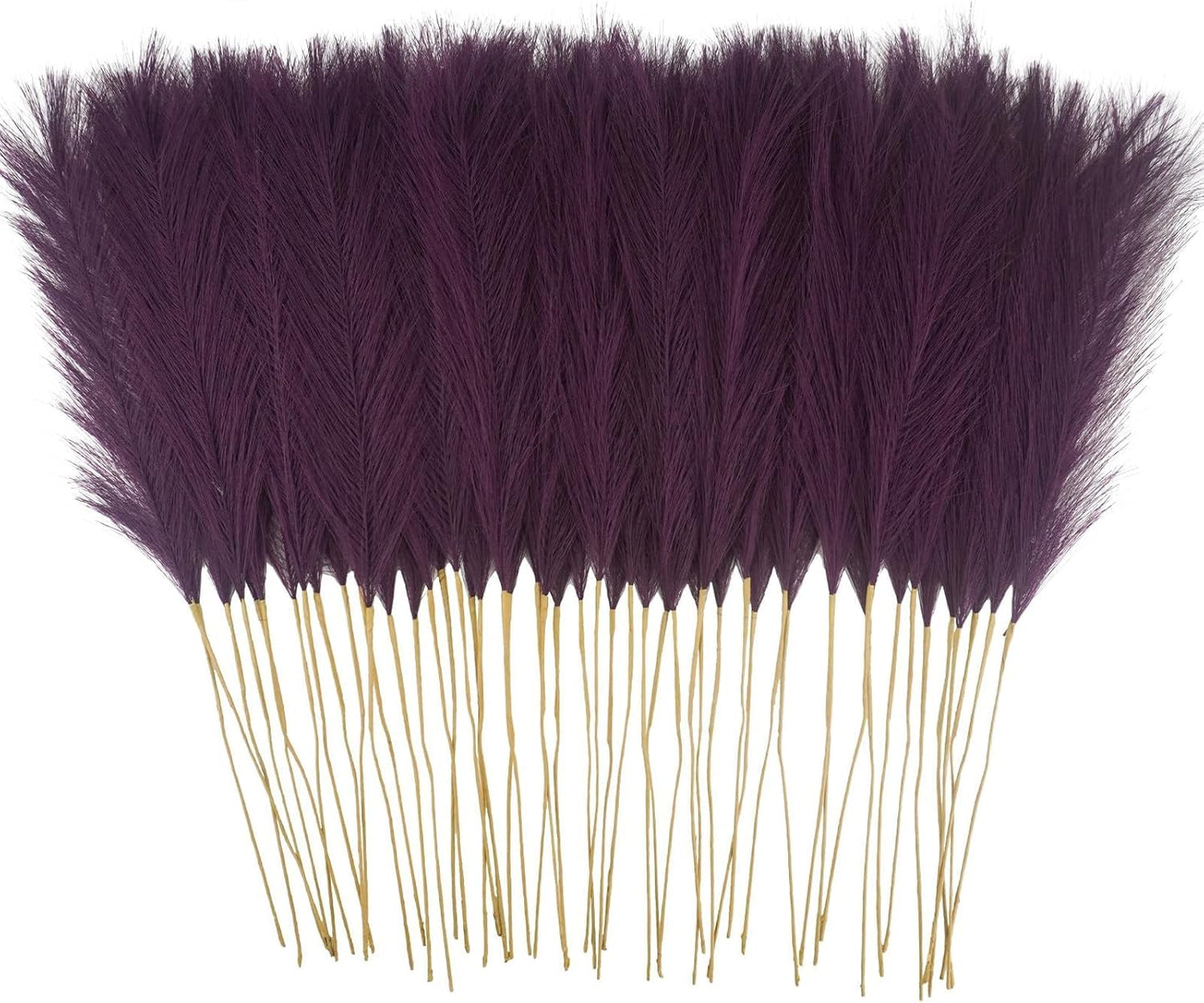 50pcs Pink Faux Pampas Grass Decor, 21.6" Short Artificial Pompous Grass Floral Fake Pompas Grass Branches Vase Filler Flower Arrangement for Home Wedding Boho Decor