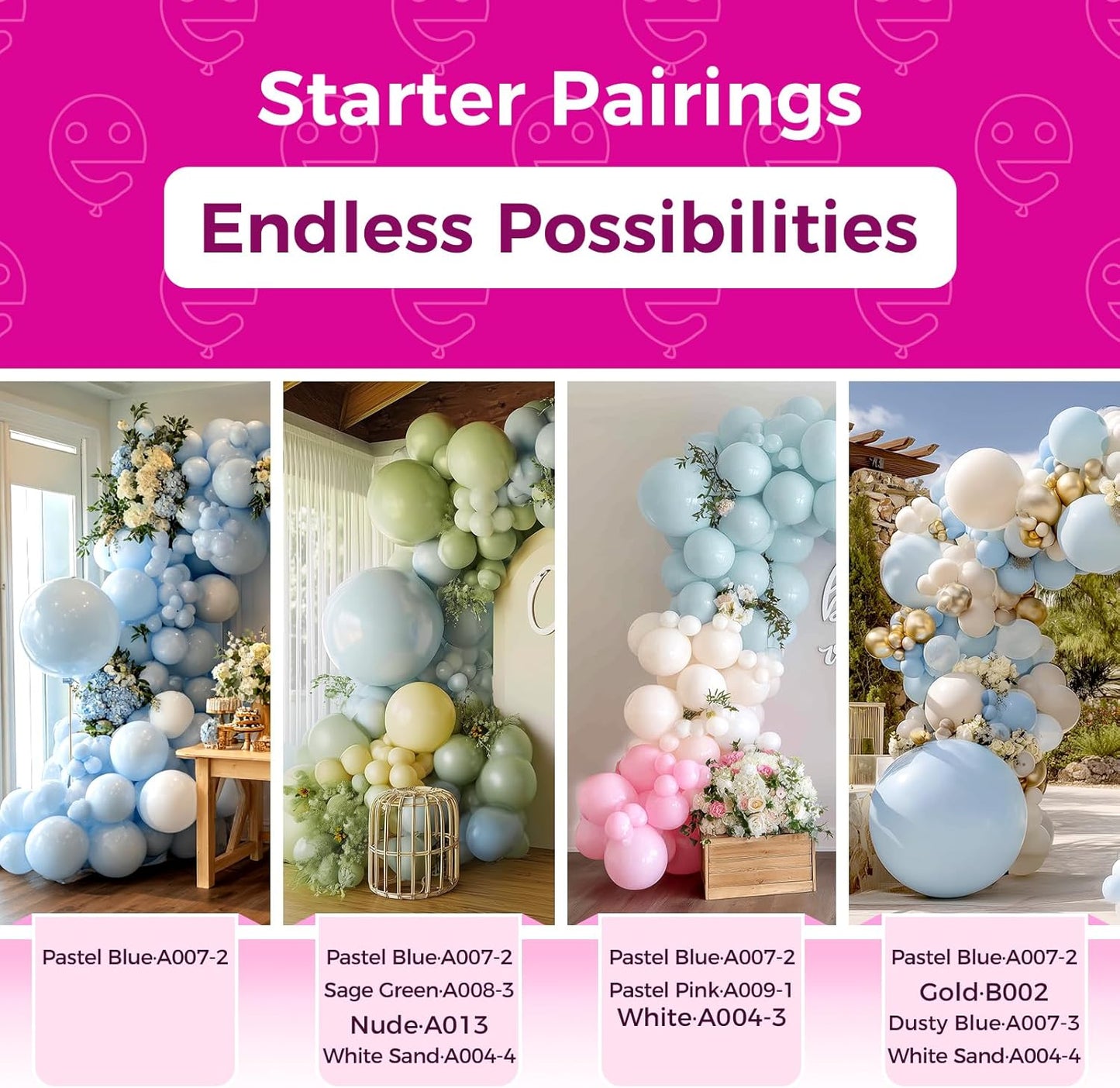 Bezente Pastel Blue Latex Party Balloons - 8 Pack 36 inch Round Helium Light Blue Bridal Blue Balloons for Boys Girls Birthday Bridal Shower Gender Reveal Wedding Anniversary Party Decorations