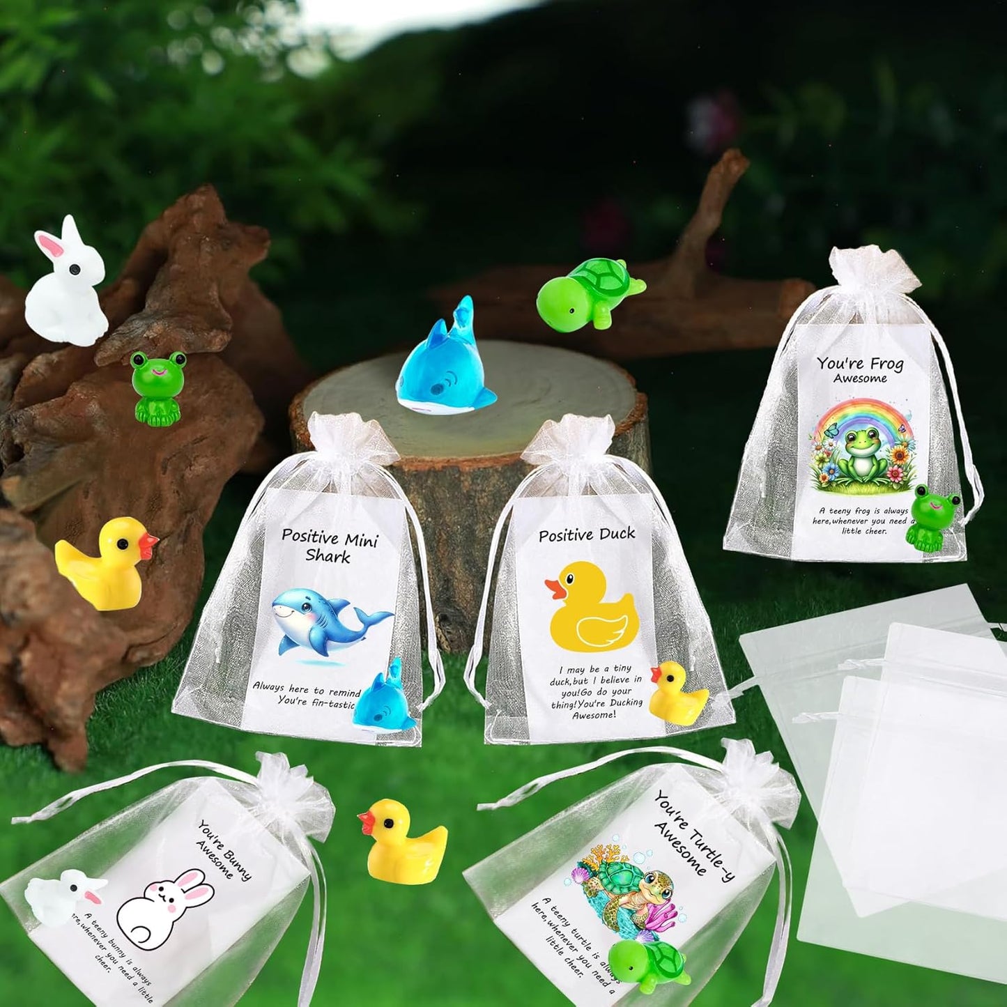 100 Set Employee Appreciation Gifts Bulk for Thank You Staff Back to School Student Teacher Office Coworker Nurse Pocket Gifts Animal Pun Inspirational Note Cards Turtle Shark Frog Duck Rabbit Favors