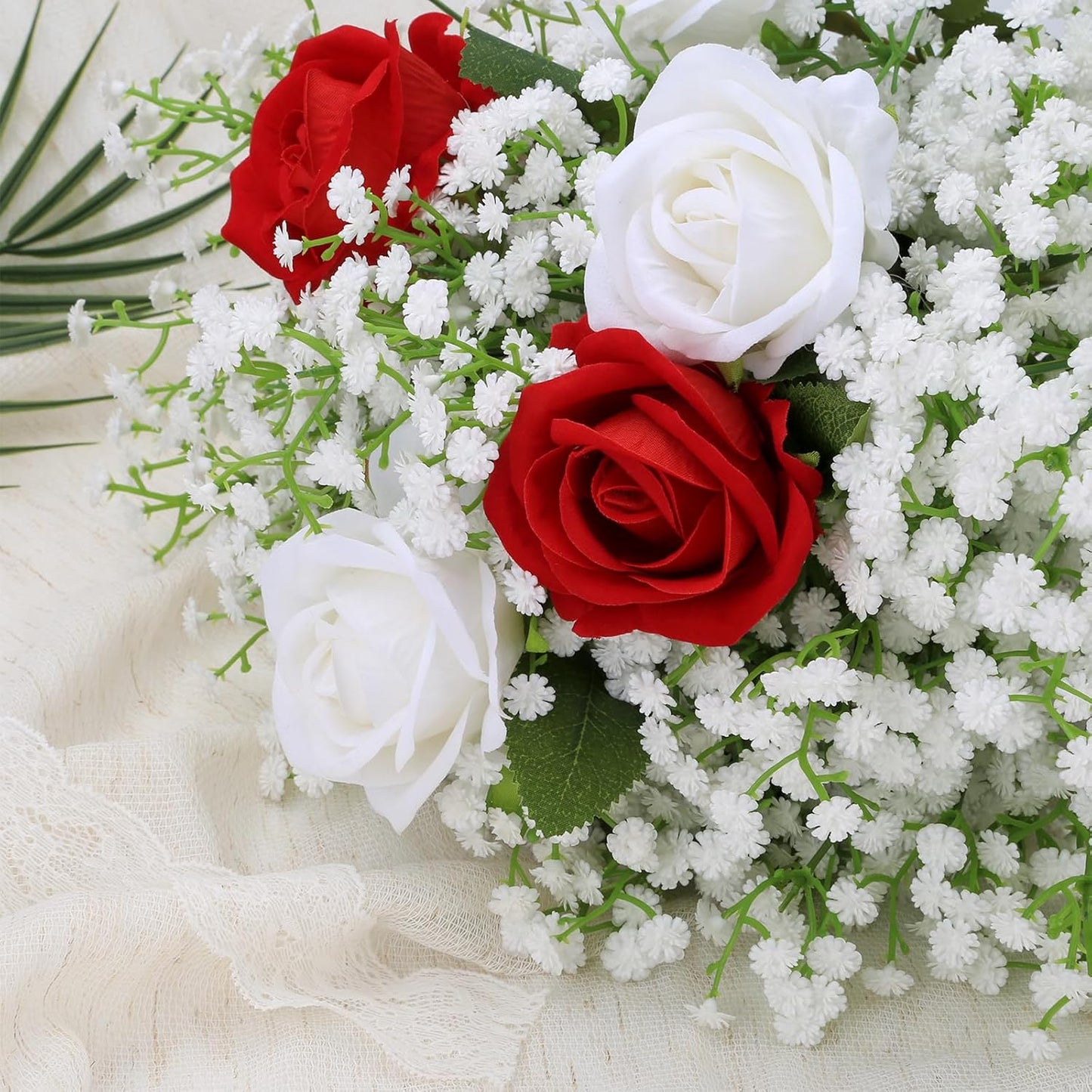 Babys Breath Artificial Flowers, Real Touch Babys Breath Flowers Artificial Bulk for Wedding Decor, White Fake Flowers for Party Home Garden Decor (12, White)