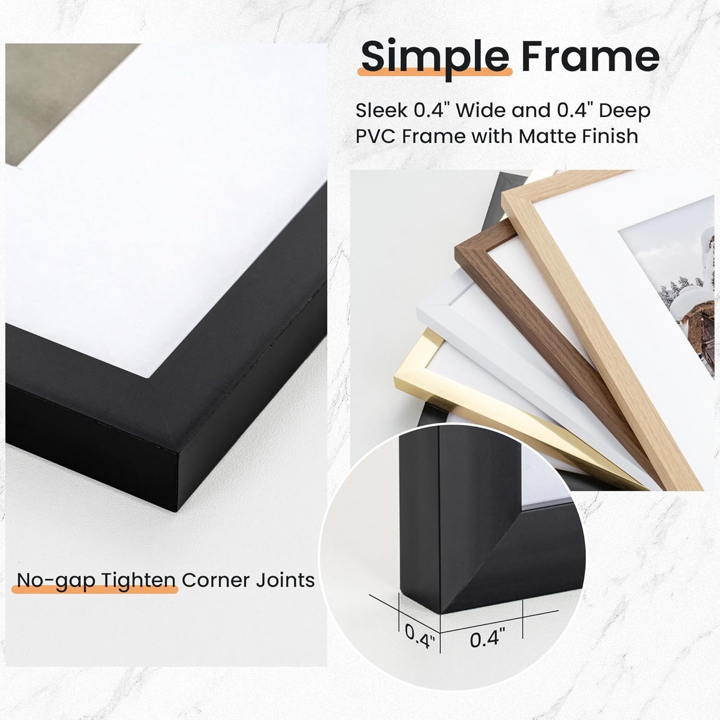 8x10 inch Picture Frame, 8x10 Photo Frames with 5x7 Removable Mat - High Definition Plexiglass - Vertical and Horizontal Display - Wall Hanging Frame - Black, 12 Pack
