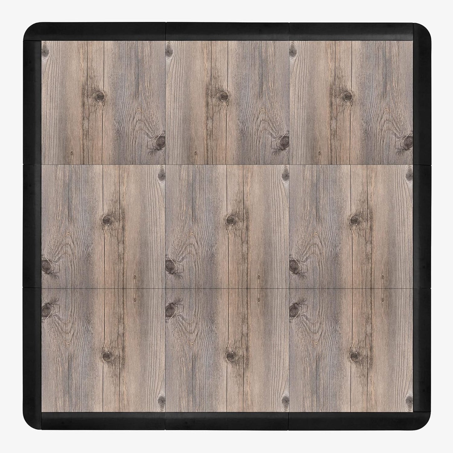 IncStores 3/8" Thick Snap Together Dance Flooring Tiles | 12”x12” Printed Vinyl Dance Floor Tiles for Practice & Performance | Barnwood | 32 Tile Pack