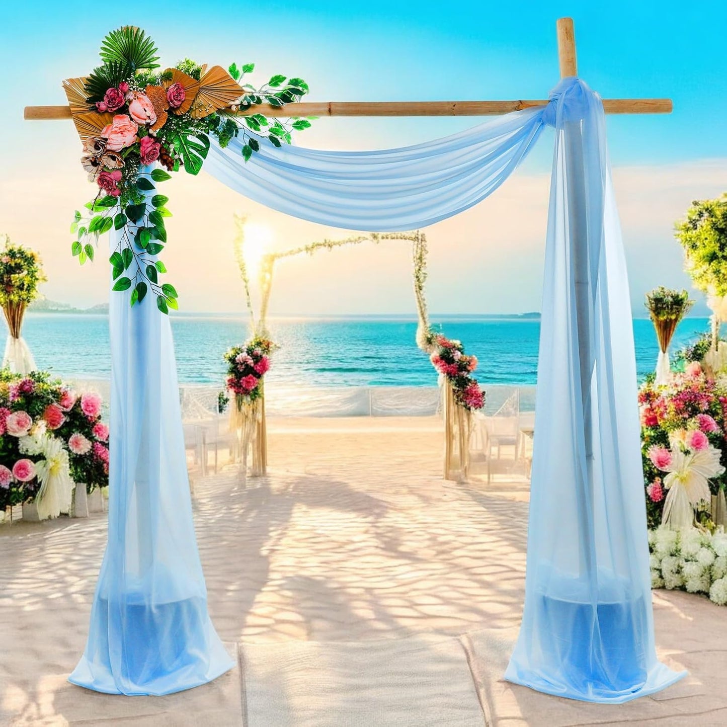 MDS Halloween Chiffon Draping Fabric - 1 Panel, 30" Wide x 40ft Long - Sheer Spooky Arbor & Canopy Drapery for Haunted House Backdrops, Party Ceilings, DIY Costumes & Themed Events - Turquoise