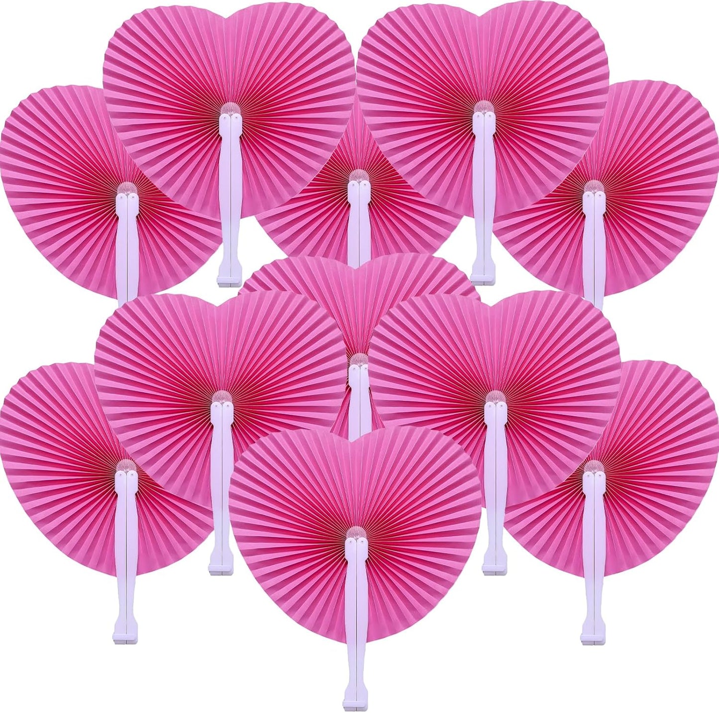12 Packs Decorative Paper Folding Hand Fans Handheld,Silver Heart Foldable Wedding Fans Chinese and Japanese Fans Bulk for Bridal Guest Church Party Favors Dancing Birthday DIY