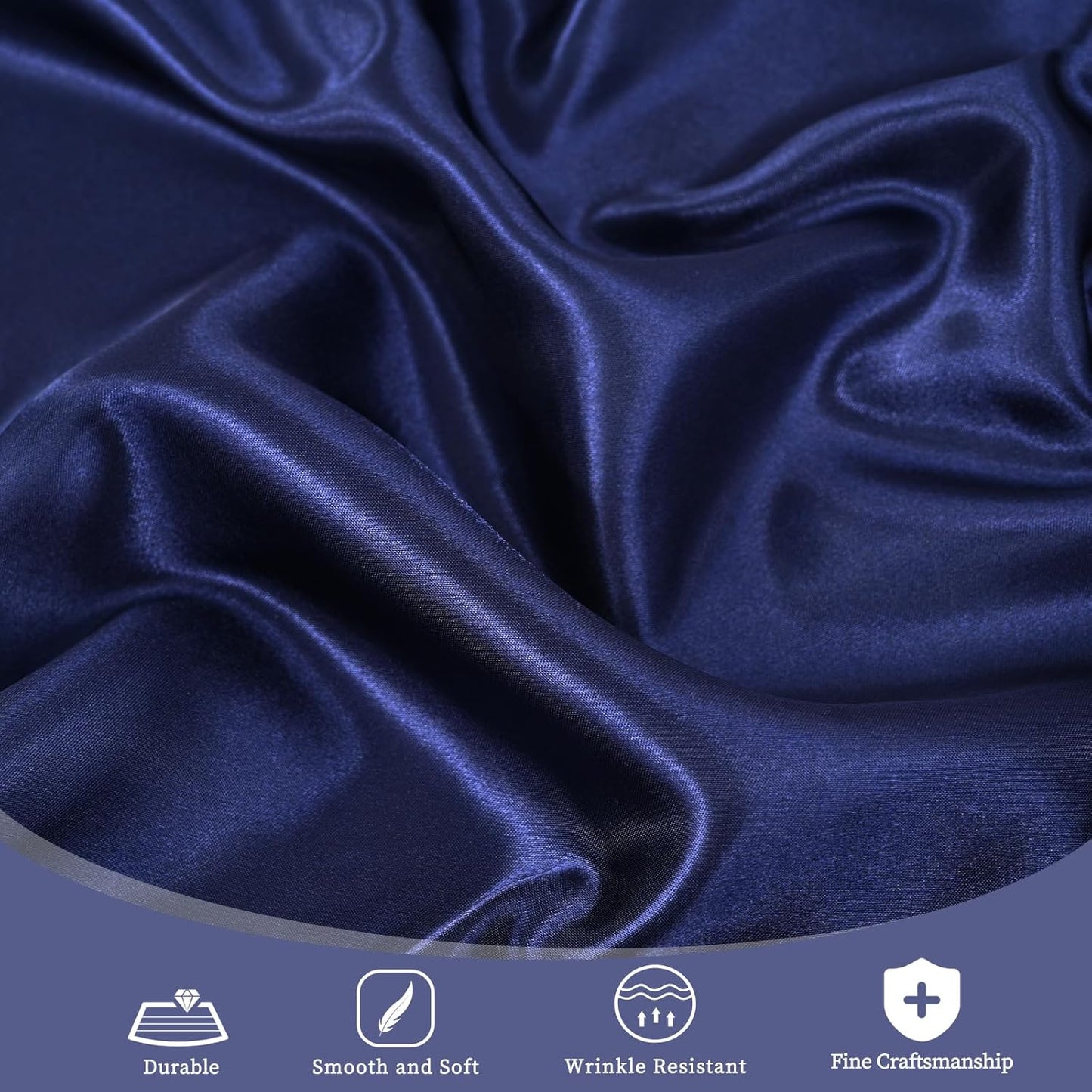 fani 6 Pack 120 Inch Navy Blue Satin Tablecloth - Premium Bright Silky Round Tablecloth Overlay Smooth Fabric Table Cover, Table Decoration for Wedding Party Banquet Events Restaurant Kitchen Dining