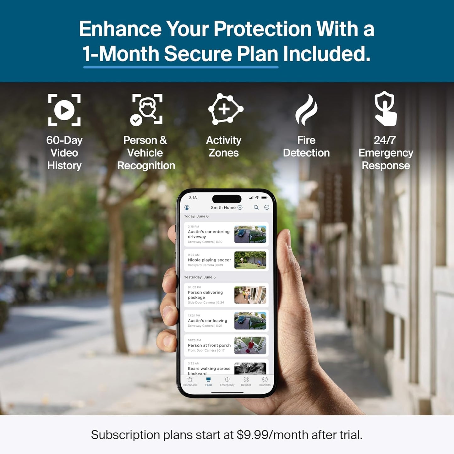 Arlo Pro Security Camera (6th Gen - 2025 Release) - 2K HDR, Battery Power, Event Captions, Emergency Response, 1-Month Trial of Secure Plan, 160° Field of View, Dual-Band WiFi, Spotlight, 3 Cam, White