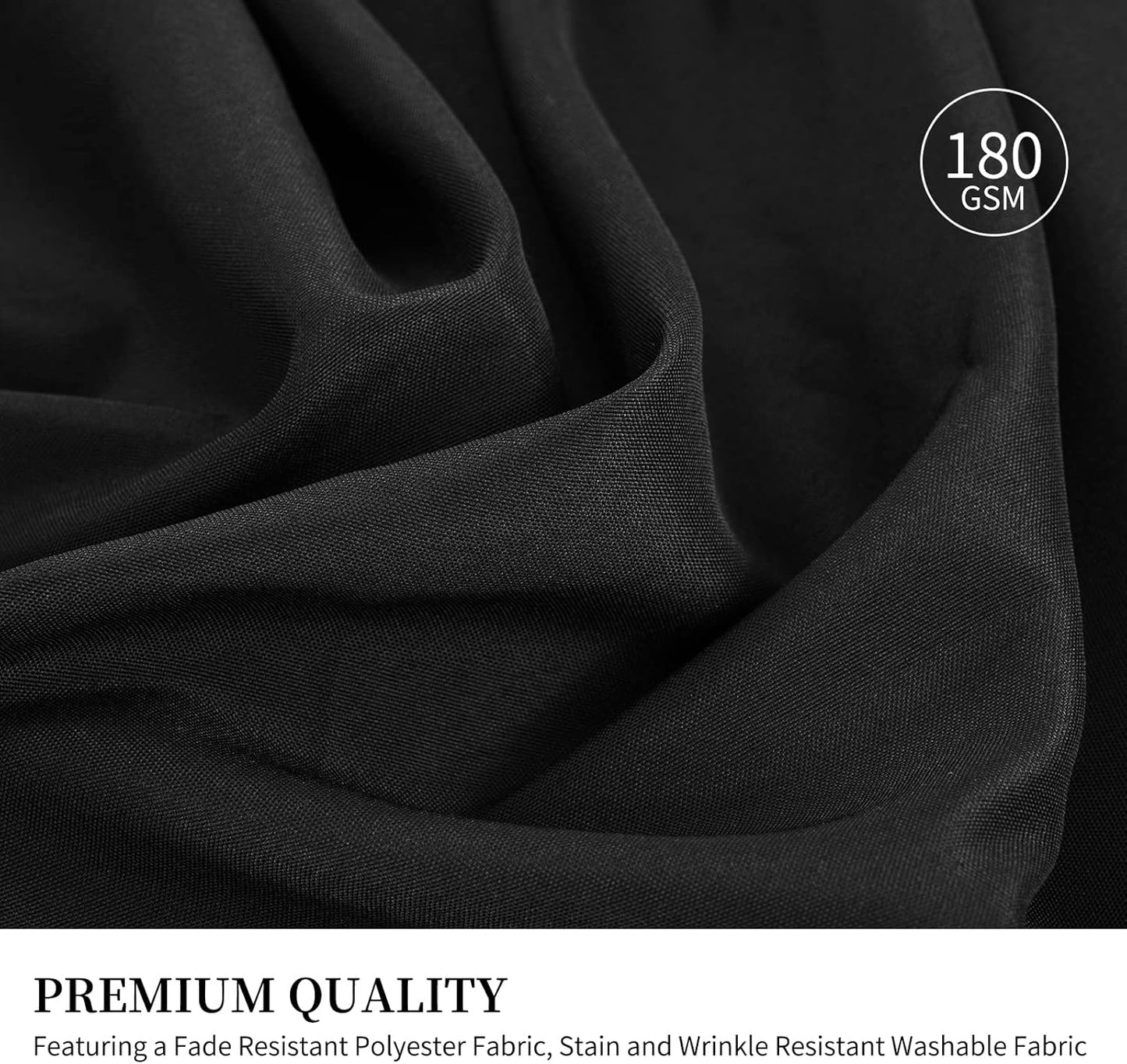 6 Pack Round Tablecloths - 90 Inch, Black Polyester Table Cover for Round Table, Stain and Wrinkle Resistant Washable Fabric Tablecloth, Polyester Tablecloth for Wedding Banquet Parties