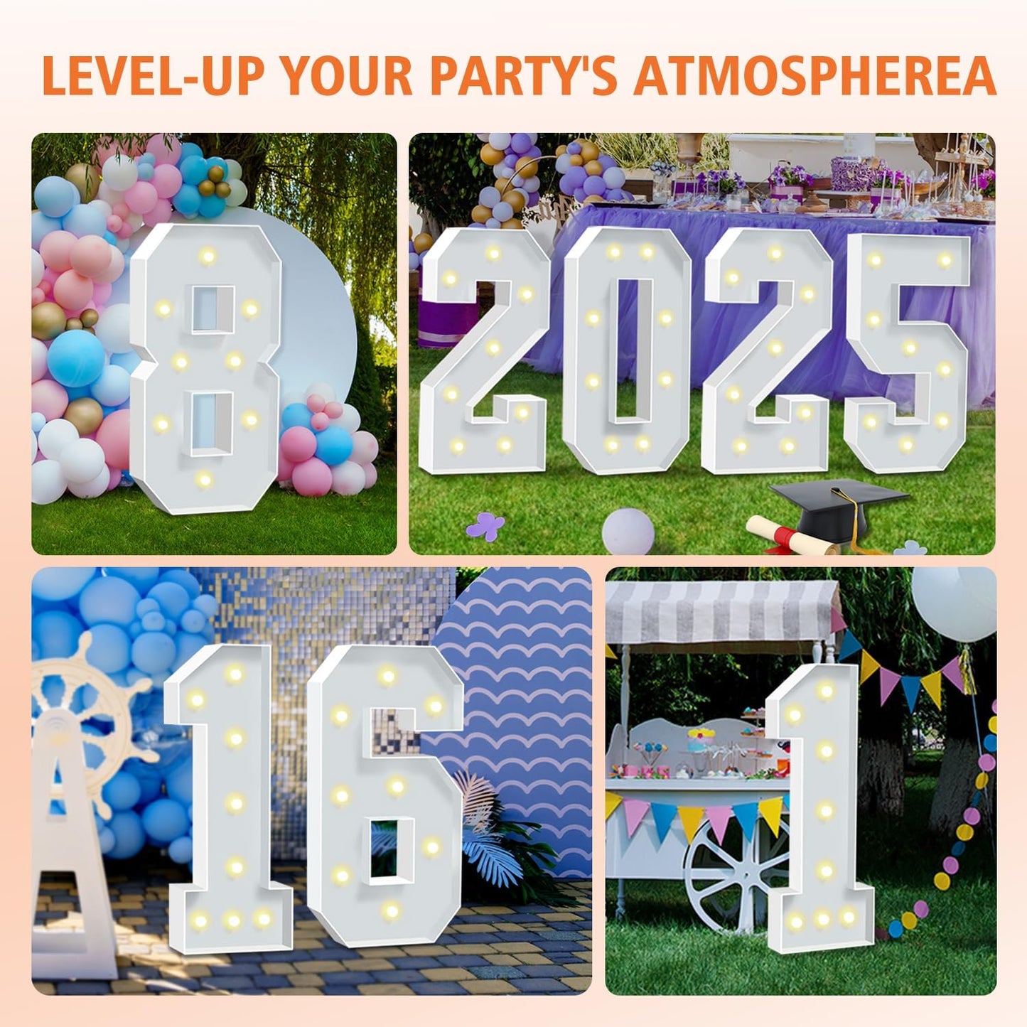 3FT Marquee Numbers 15, Large Light Up Numbers 15th Birthday Decorations for Girls Boys, Cardboard Numbers for Women Men Anniversary Party Decor Backdrop, DIY Foam Board Mosaic Number Sign