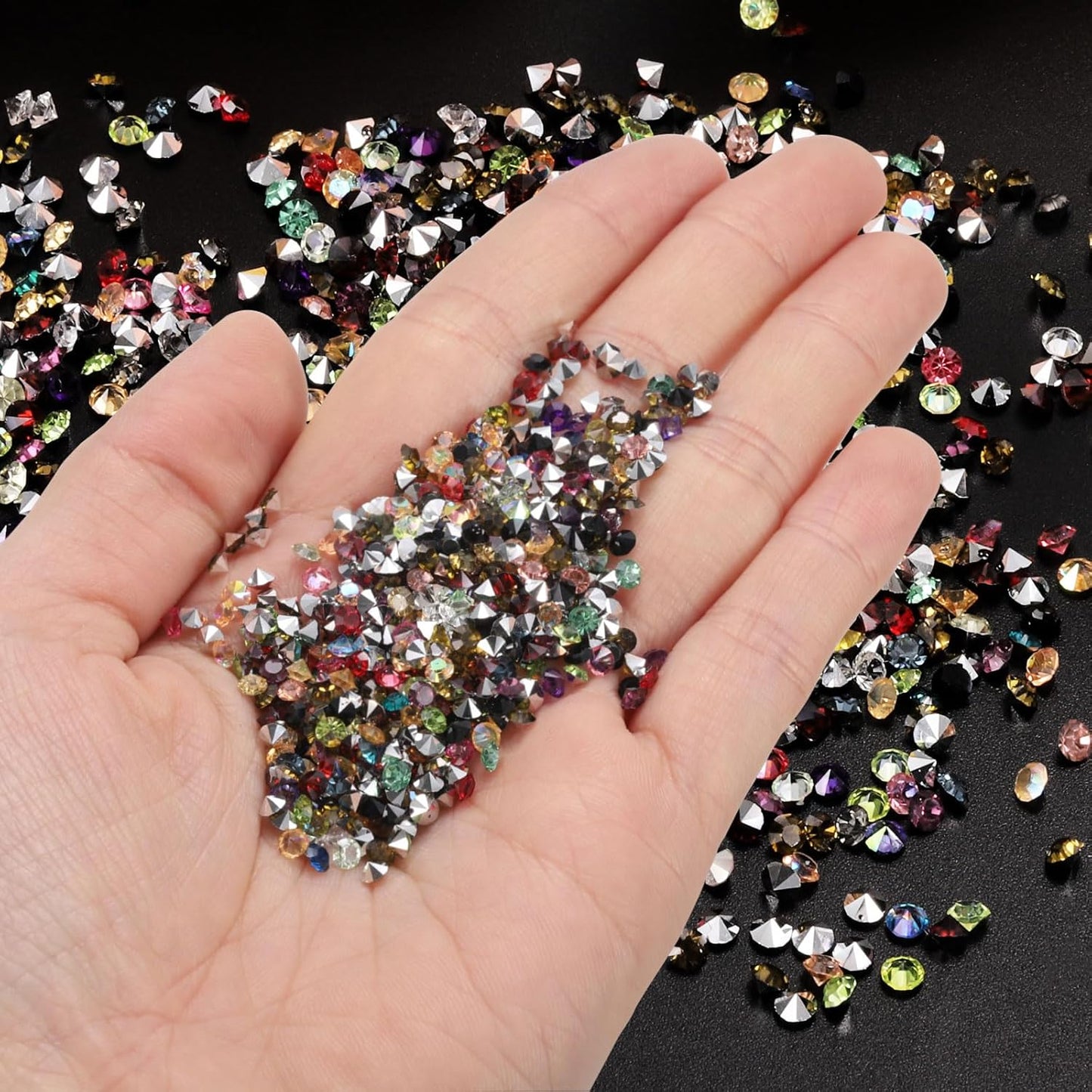 PATIKIL 14000Pcs Wedding Table Scatter Confetti Crystals 3mm Acrylic Diamonds Vase Fillers Gems for Table Centerpiece Decorations Bridal Shower Party, Pink AB