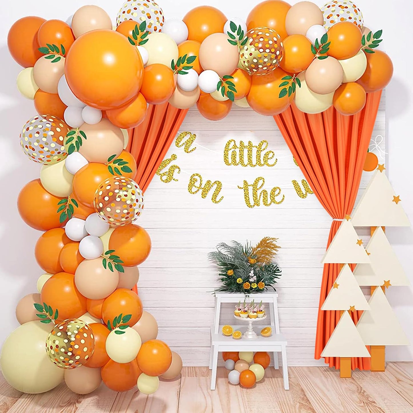 DWCN 10x10 FT Backdrop Curtains for Parties, Photography Backdrop Drapes with Rod Pockets for Wedding Decorations Stage Birthday Family Gatherings, 2 Panels 5ft x 10ft, Orange