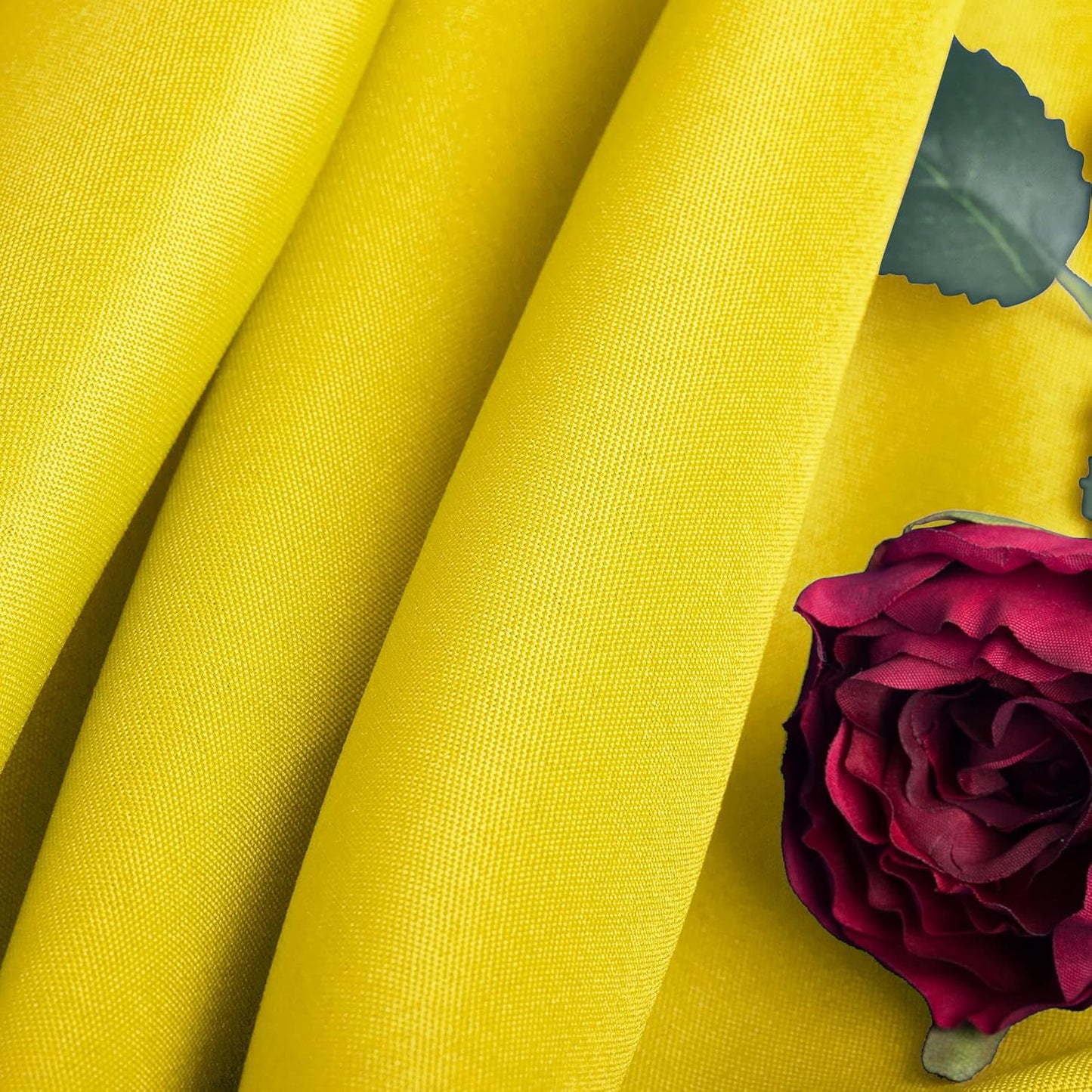 Ascoza 2pack 90 Inch Yellow Round Tablecloth in Washable Polyester Fabric for Wedding/Banquet/Restaurant/Parties