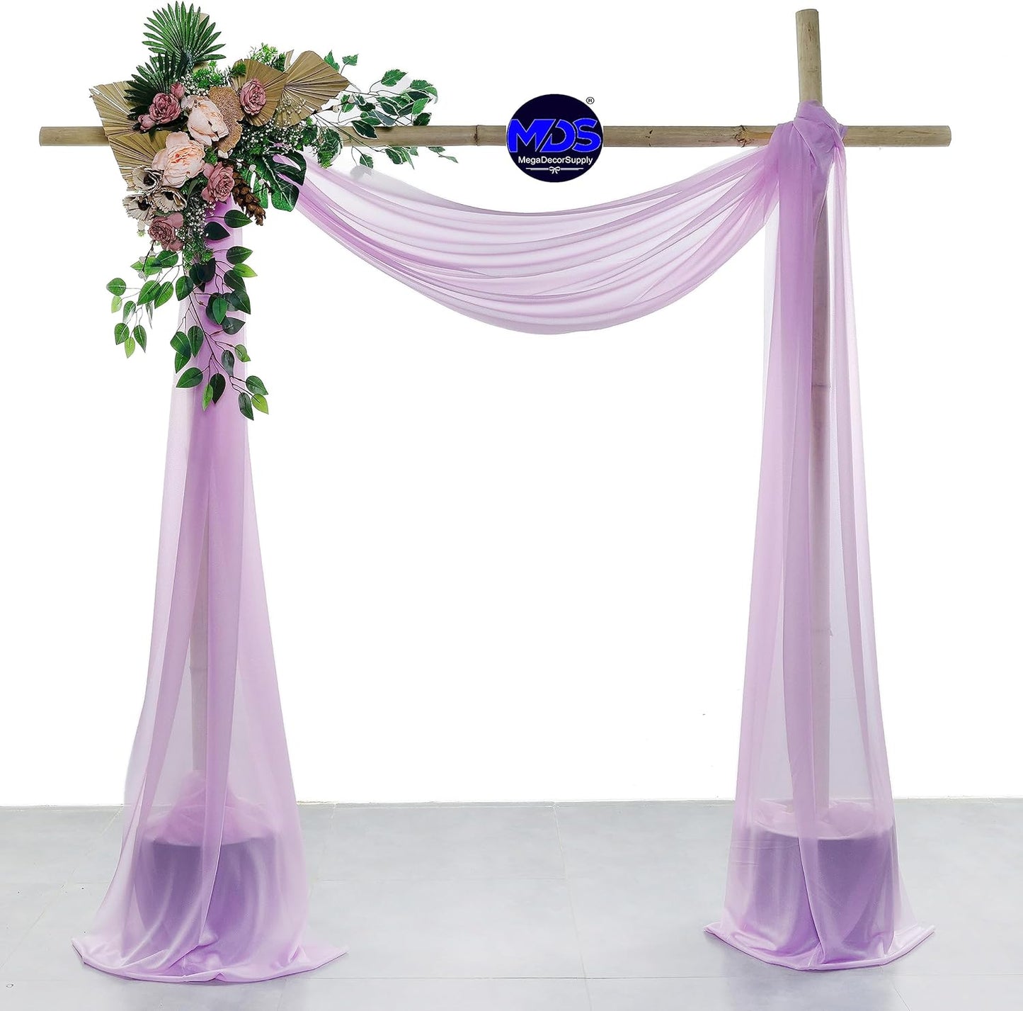 MDS Halloween Chiffon Draping Fabric - 2 Panel, 30" Wide x 100ft Long - Sheer Spooky Arbor & Canopy Drapery for Haunted House Backdrops, Party Ceilings, DIY Costumes & Themed Events - Orchid