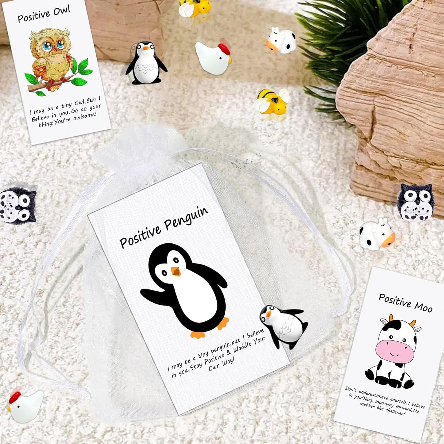50 Set Employee Appreciation Gifts Bulk for Thank You Staff Back to School Student Teacher Coworker Nurse Pocket Gifts End of Year Student Gift Animal Pun Inspirational Note Cards Office Favors