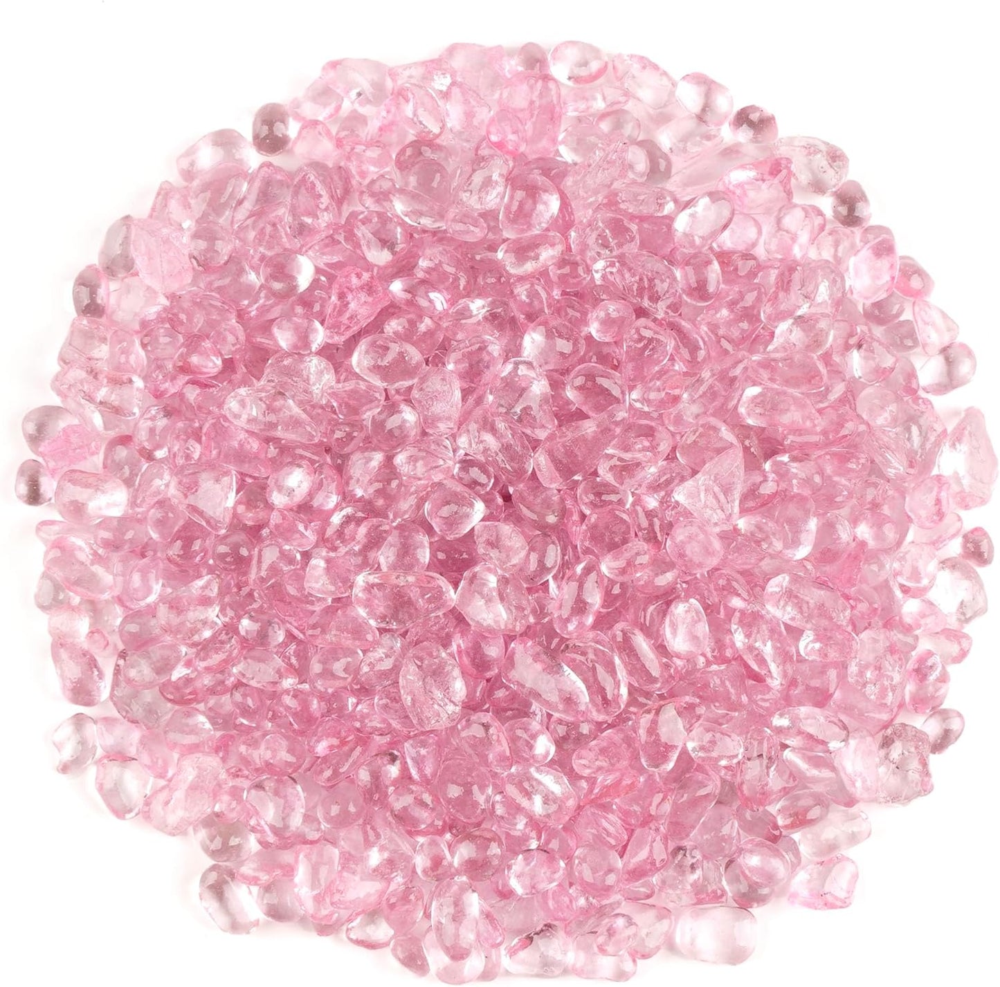 WAYBER Glass Stones, 1Lb/460g Irregular Sea Glass Dercorative Rocks Non-Toxic Artificial Crystal Pebbles for Aquarium Decoration/Vase Filler/Table Scatter/Handcraft/Jewelry Making/Gems Display, Pink