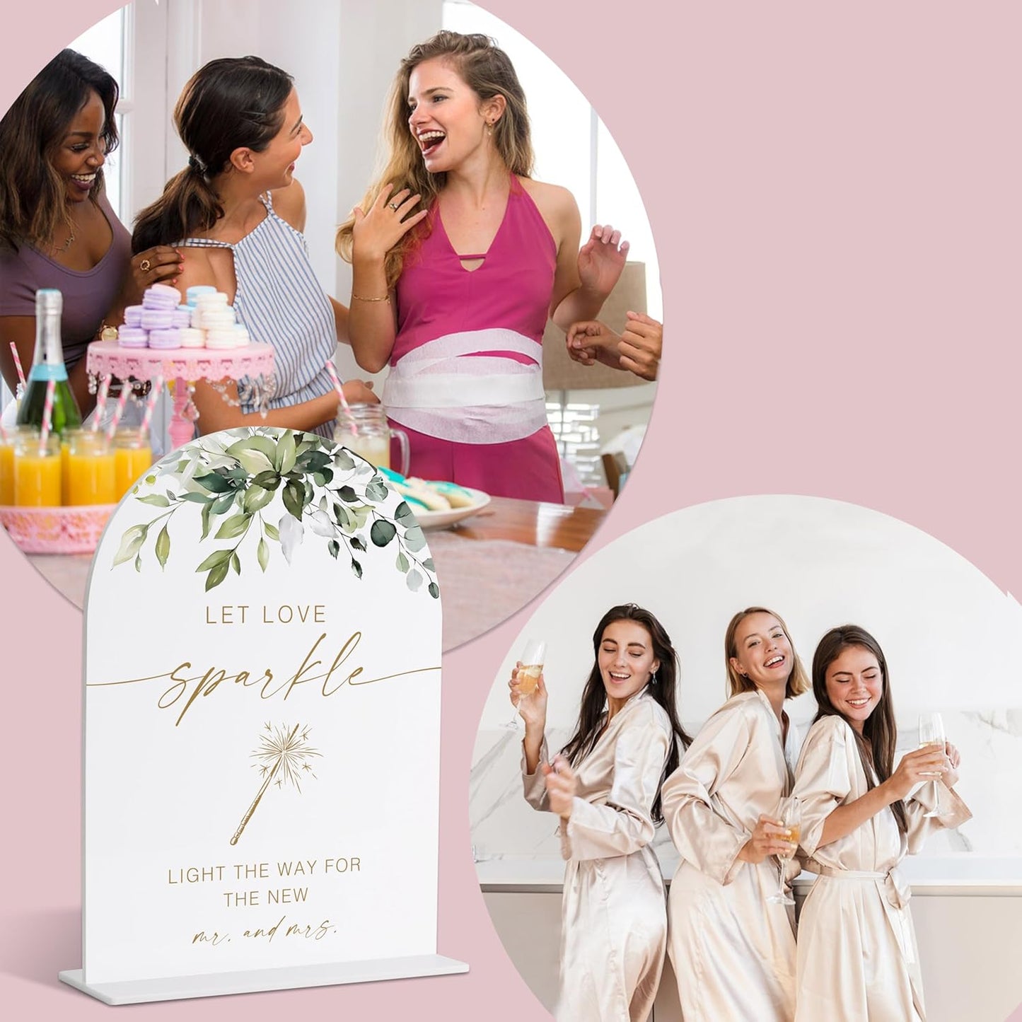 Let Love Glow Sign, Greenery Gold Bridal Shower Decorations, Wedding Glow Sticks for Reception, Marriage Signs for Ceremony and Reception, Engagement Party Decor, Wedding Table Acrylic Decor - 36