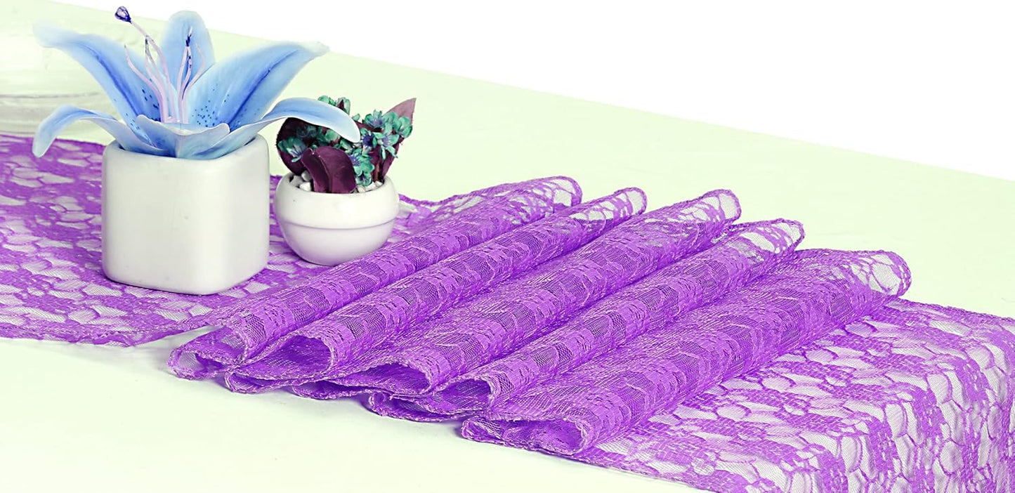 MDS Pack of 12 Wedding 12 x 108 inches Satin Table Runner for Wedding, Decorations for Birthday Parties, Banquets, Graduations, Engagements, Runners fit Rectangle, Round Table- Lavender