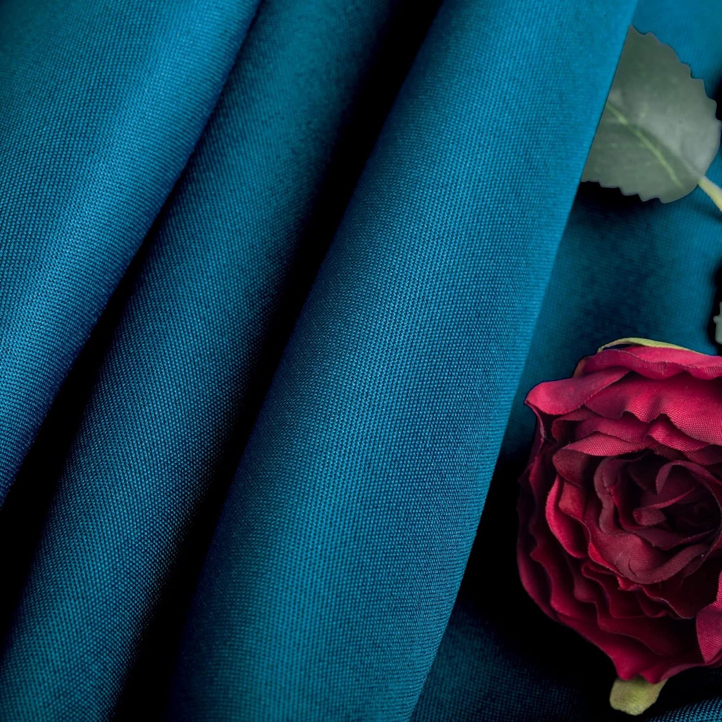 Ascoza 2pack 108 Inch Peacock Blue Round Tablecloth in Washable Polyester Fabric for Wedding/Banquet/Restaurant/Parties…