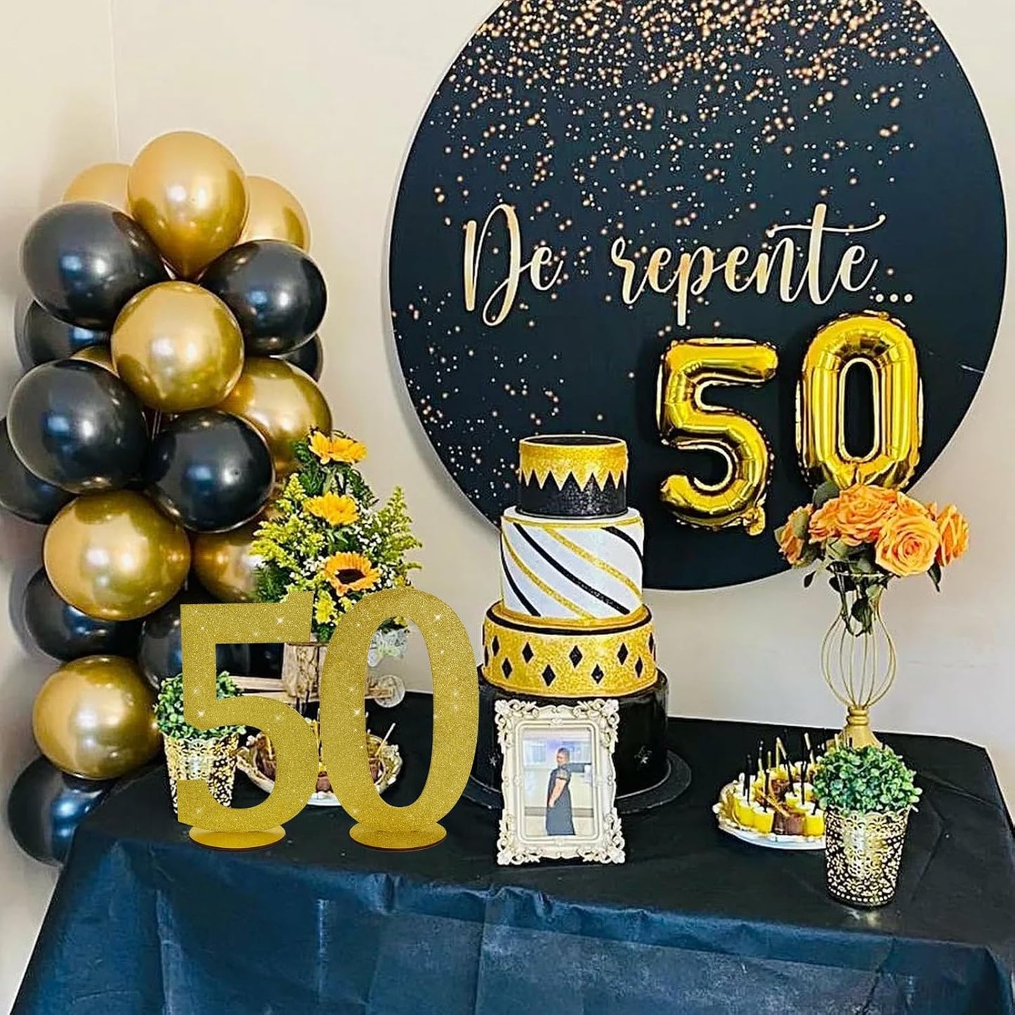 TONIFUL 11.8 Inch Gold Glitter Numbers Table Centerpieces 0-9 Birthday Party Decorations,Shining Gold Digital 0 for Birthday Party,Wedding,Bridal Shower,Engagement,Photo Shoot,Anniversary