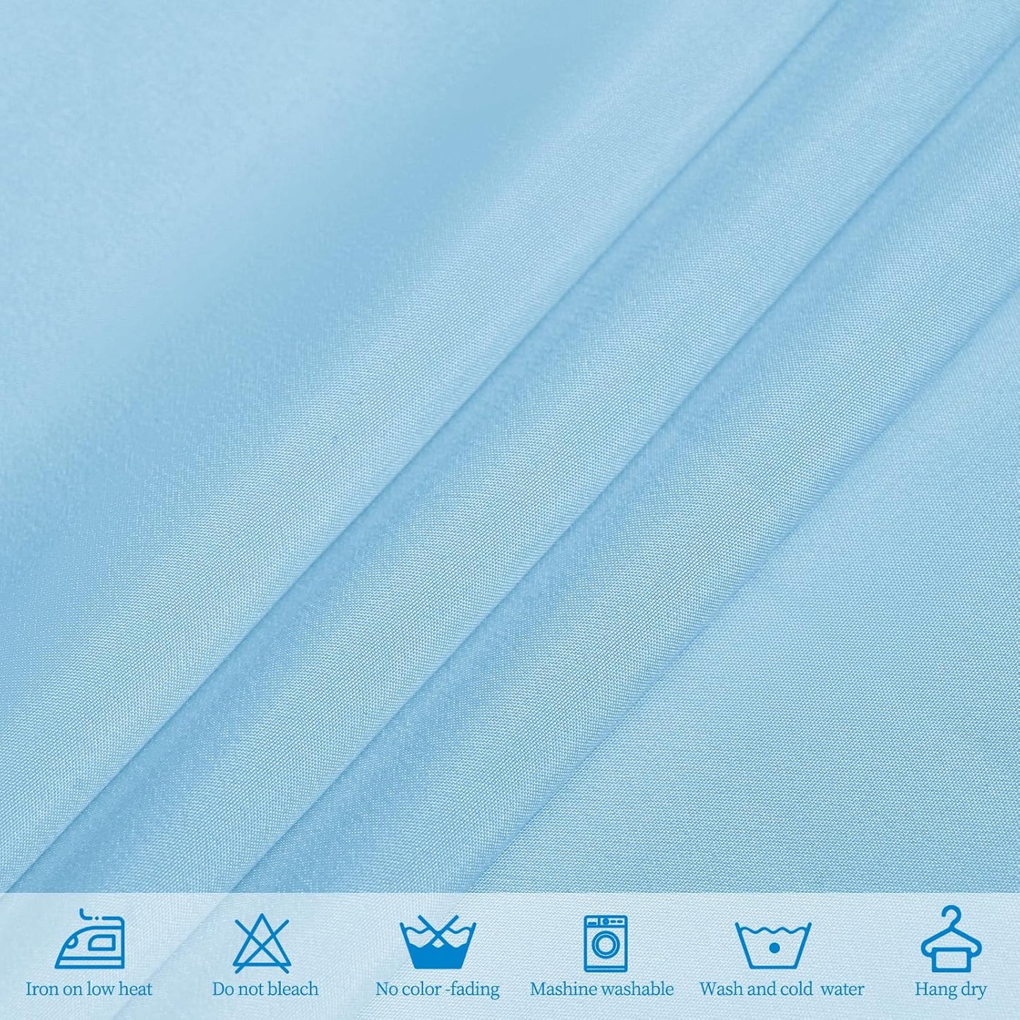 10 Pack Light Blue Tablecloths for 6 Foot Rectangle Tables 60 x 102 Inch - 6ft Rectangular Bulk Polyester Fabric Table Clothes for Wedding Buffet Party Banquet Reception Restaurant and Camping