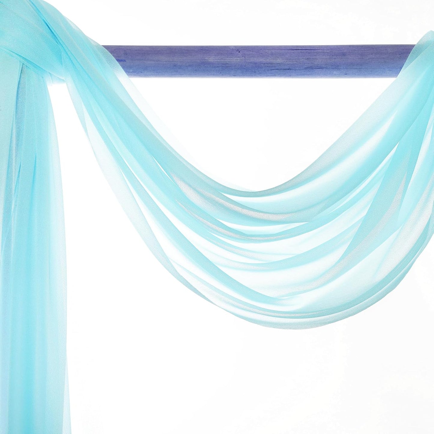 VDS Pack of 2 Panel (30 Inch X 30 Feet) Wedding Arch Draping Fabric Sheer Chiffon Fabric Drapery for Wedding Ceremony Reception Swag Backdrop Canopy Chuppah ARBO Altars Decoration (Teal)