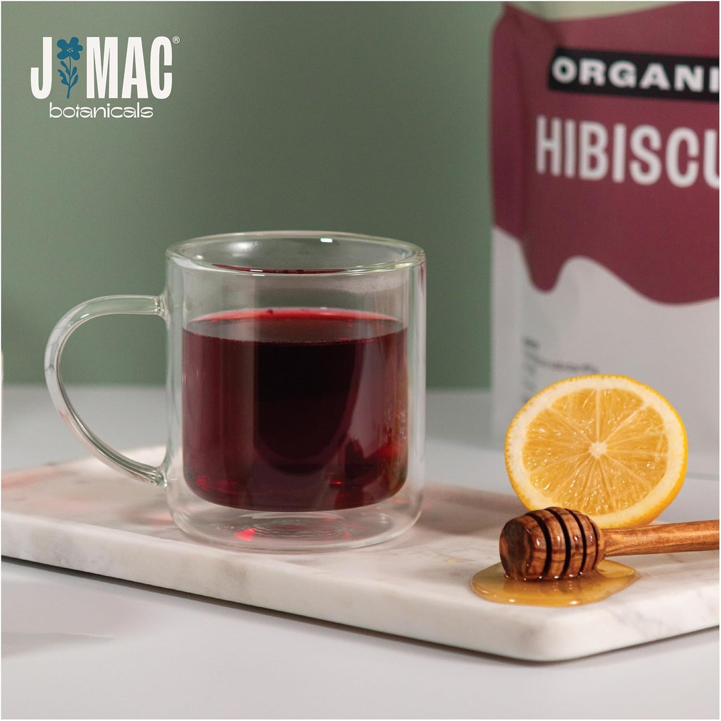 J Mac Botanicals, Certified Organic Hibiscus Flower, loose leaf tea, Flor de Jamaica