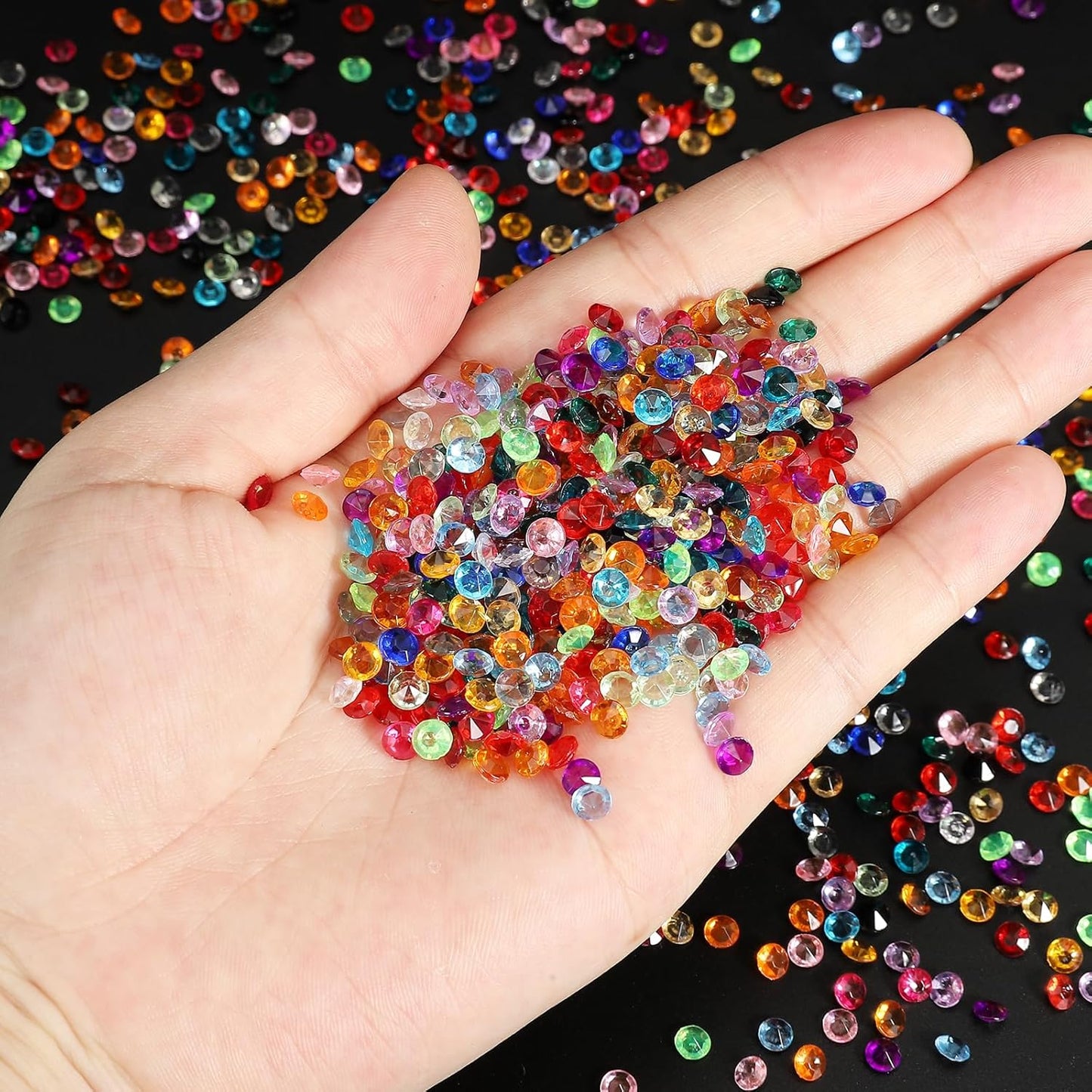 PATIKIL 10000 Pcs Wedding Table Scatter Confetti Crystals 4.5mm Acrylic Diamonds Vase Fillers Gems for Table Centerpiece Decorations Party Vase Beads, Dark Red