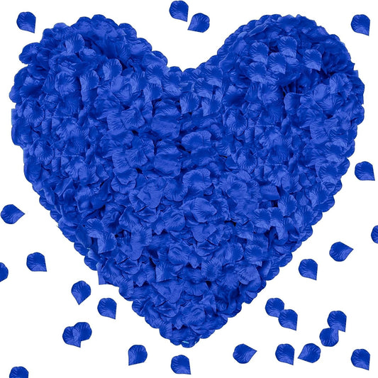 1000Pieces Rose Petals, Artificial Flower Petals Fake Rose Petals for Romantic Night,Wedding,Proposal Anniversary Flower Decorations (Dark Blue) 1