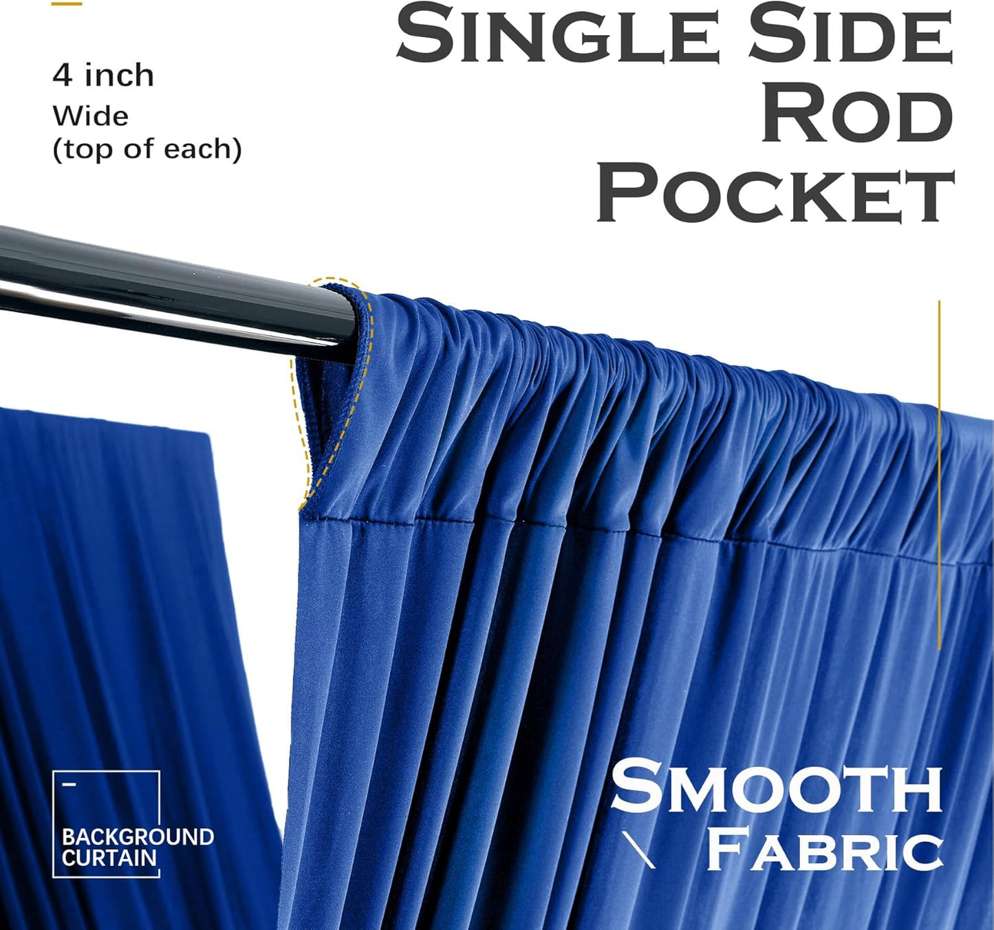 PartyVillage 2 Panels 5ftx30ft Royal Blue Ceiling Drapes for Wedding Parties – 30 FT Extra Long Thick Polyester Wrinkle-Free Drapery Tent Decor Decorations for Birthday Party Ceremony Stage Swag