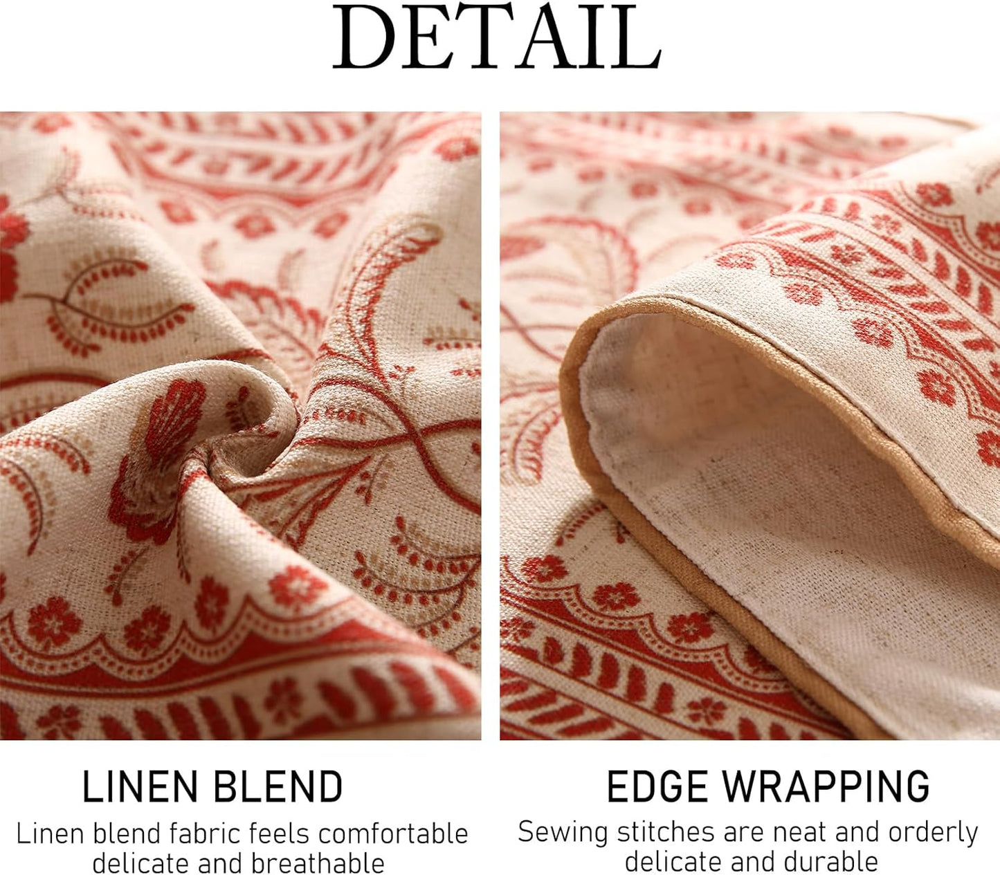 ISAENNE Designer Vintage Linen Table Runner 71 Inches Long,Red Floral Pattern Modern Decor Table Runners for Dining Tables,Thanksgiving,Kitchen Tables,Christmas,Banquet,12"*71"-Chamonix A
