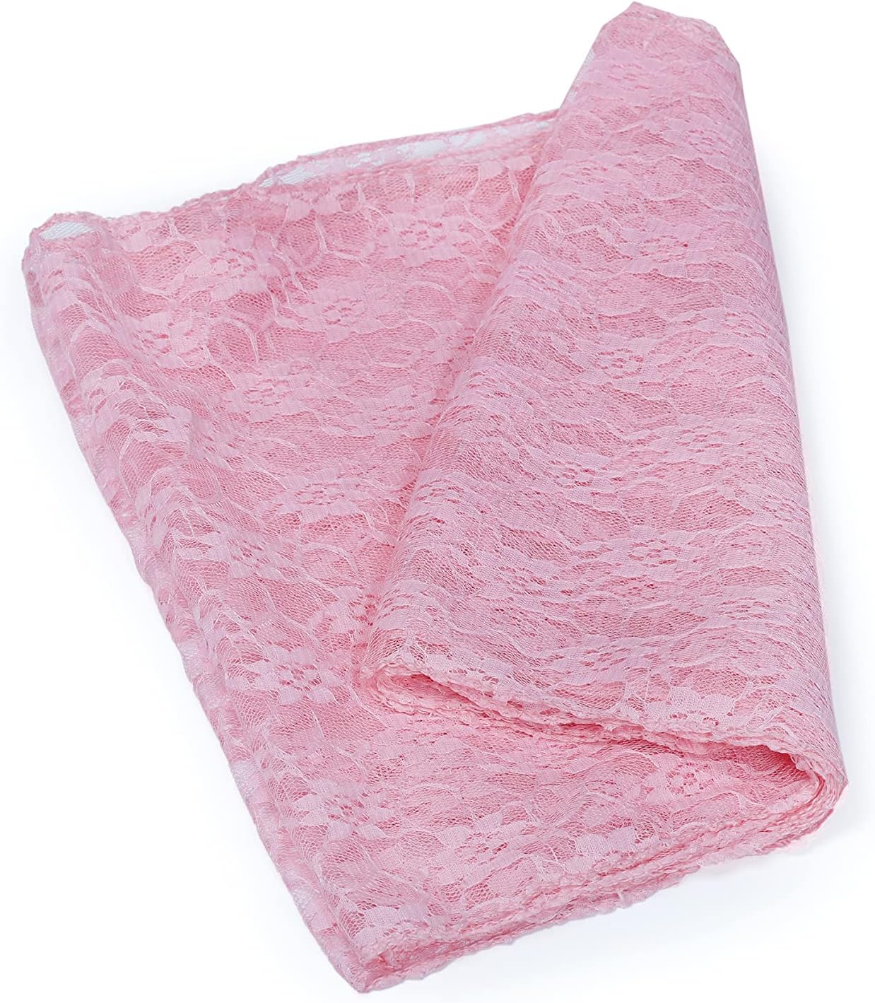 MDS Pack of 25 Wedding 12 x 108 inches Lace Table Runner for Wedding, Decorations for Birthday Parties, Banquets, Graduations, Engagements, and Runners fit Rectangle, Round Table- Blush Pink