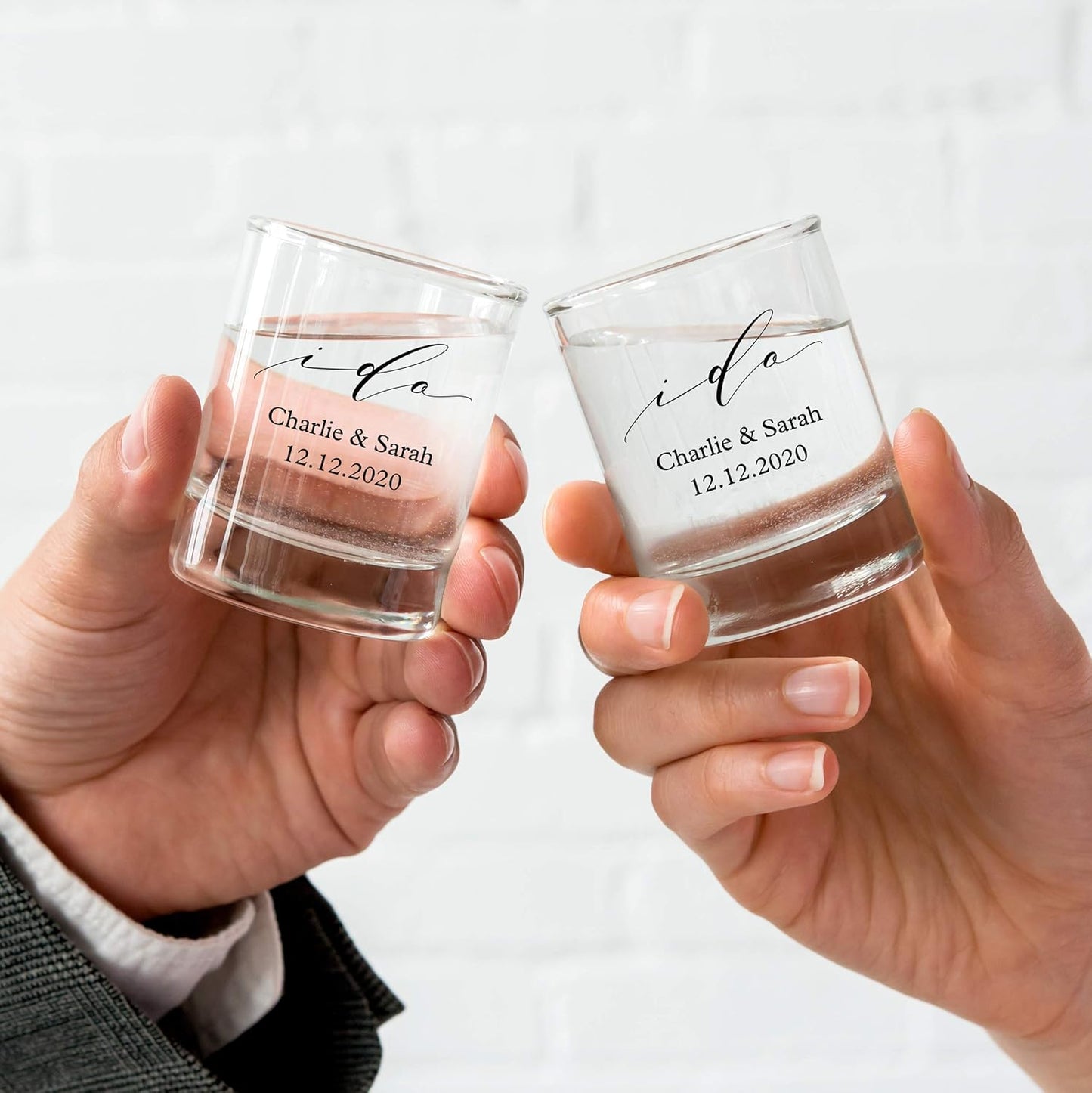WEDDINGSTAR Personalized 2.75oz Shot Glass Customizable Full Color Print - 60 pack