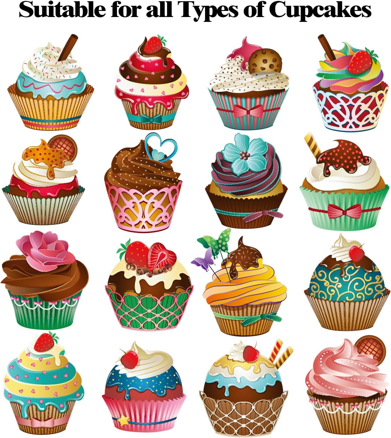 20 PCS 6.5 x 6.5 x 4 inch Paper, Cupcake Boxes with Inserts and Window Hold 4 Cupcakes, Bakery Boxes For Cupcakes Carrier, Cupcake Containers (White-4 Holes)