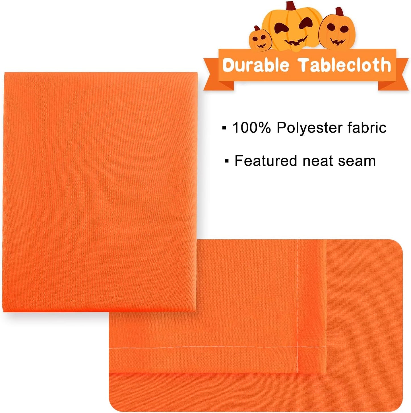 Hiasan Pumpkin Orange Tablecloth for Rectangle Tables - Waterproof and Spillproof Washable Fabric Table Cloth for Dining Room Kitchen Party, 60 x 120 Inch