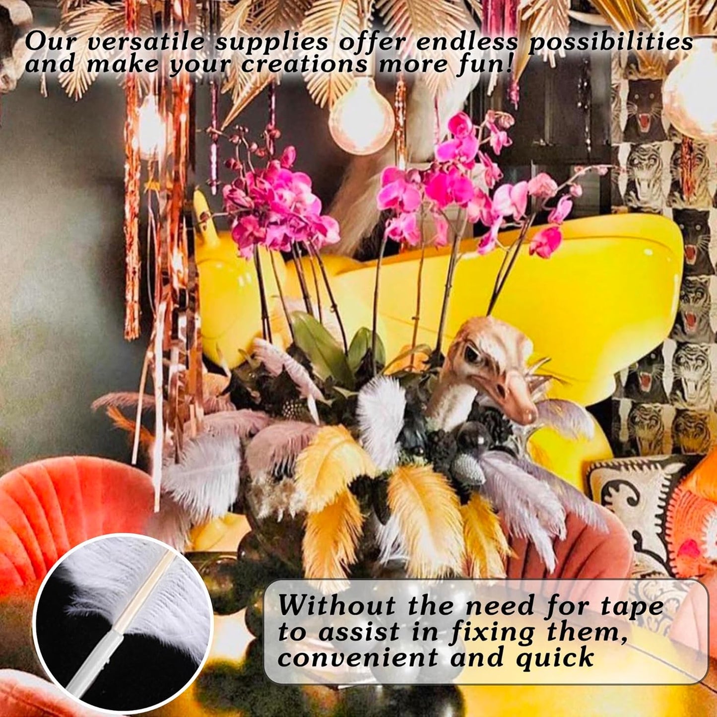 SOGUGOM Pink Craft Ostrich Feathers - 30PCS 6-8 inch Natural Ostrich Feathers Kit for Wedding Decorations, Hats and DIY Projects(Lotus Pink)