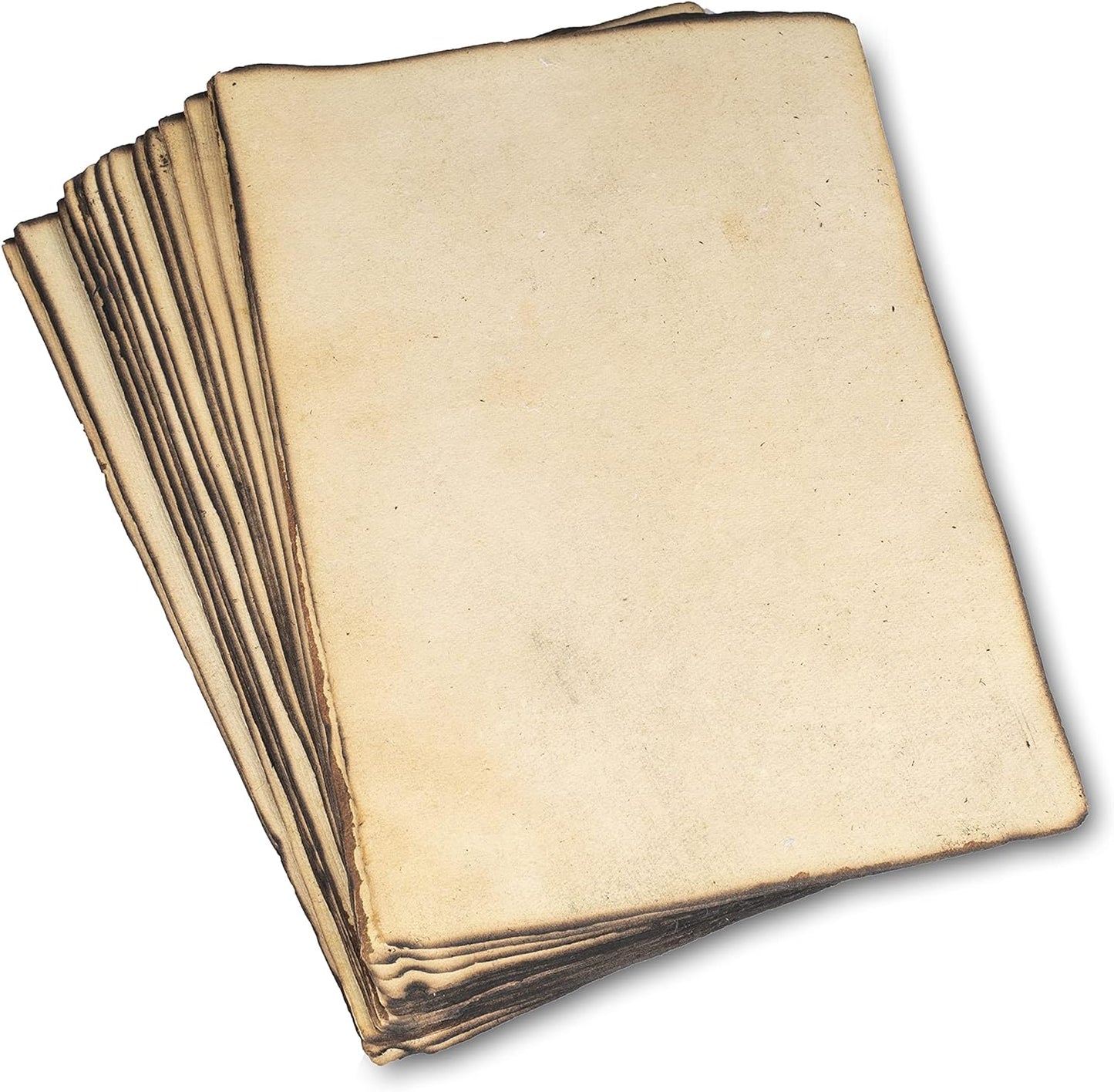 Wanderings Handmade Vintage Deckle Edge Blank Paper with Slightly Burned Edge - 5.8x8.3 (A5) - Package of 50 Recycled Paper for Writers, Invitations, Crafts, Memorials, Printmaking - Thick 150 GSM