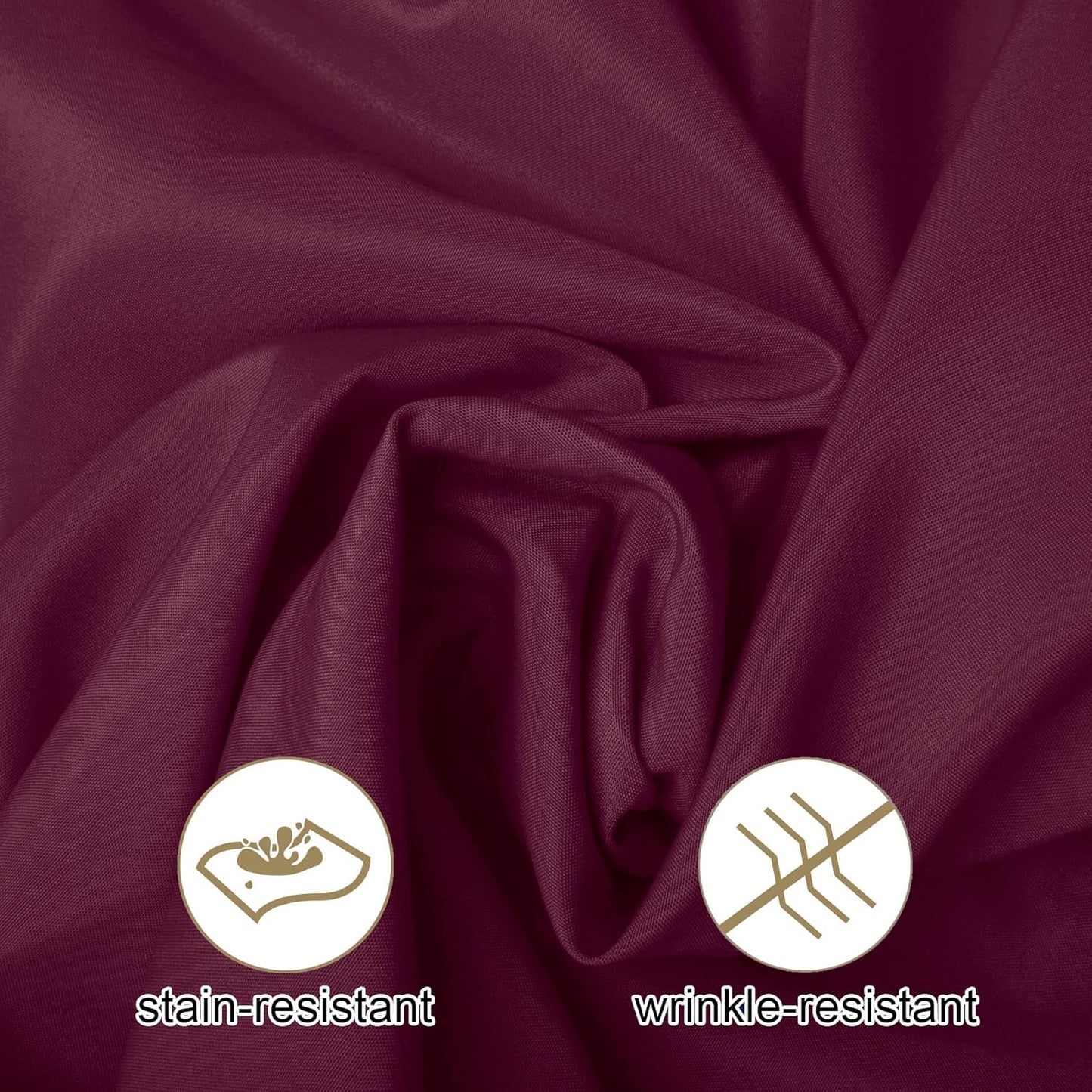 Ascoza 2pack 90x156 Inch Burgundy Rectangular Tablecloth 6 Feet Table Cloth in Polyester Fabric for Wedding/Banquet/Restaurant/Parties